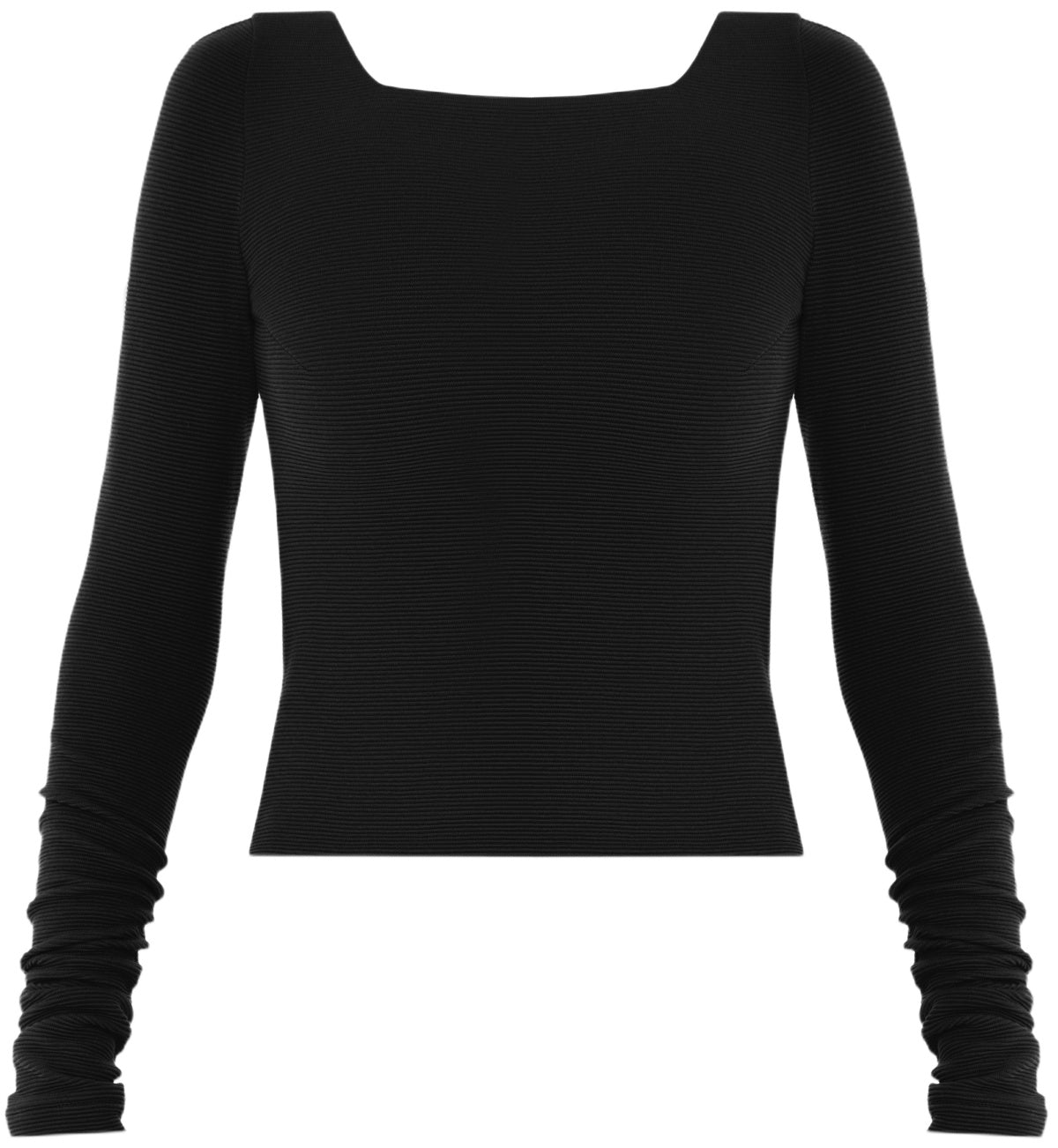 Black Square Neck Top
