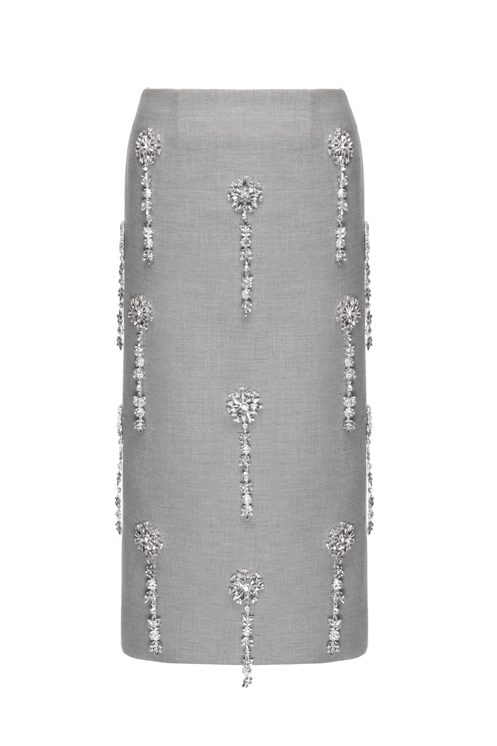 Crystal Embellished Skirt Grey