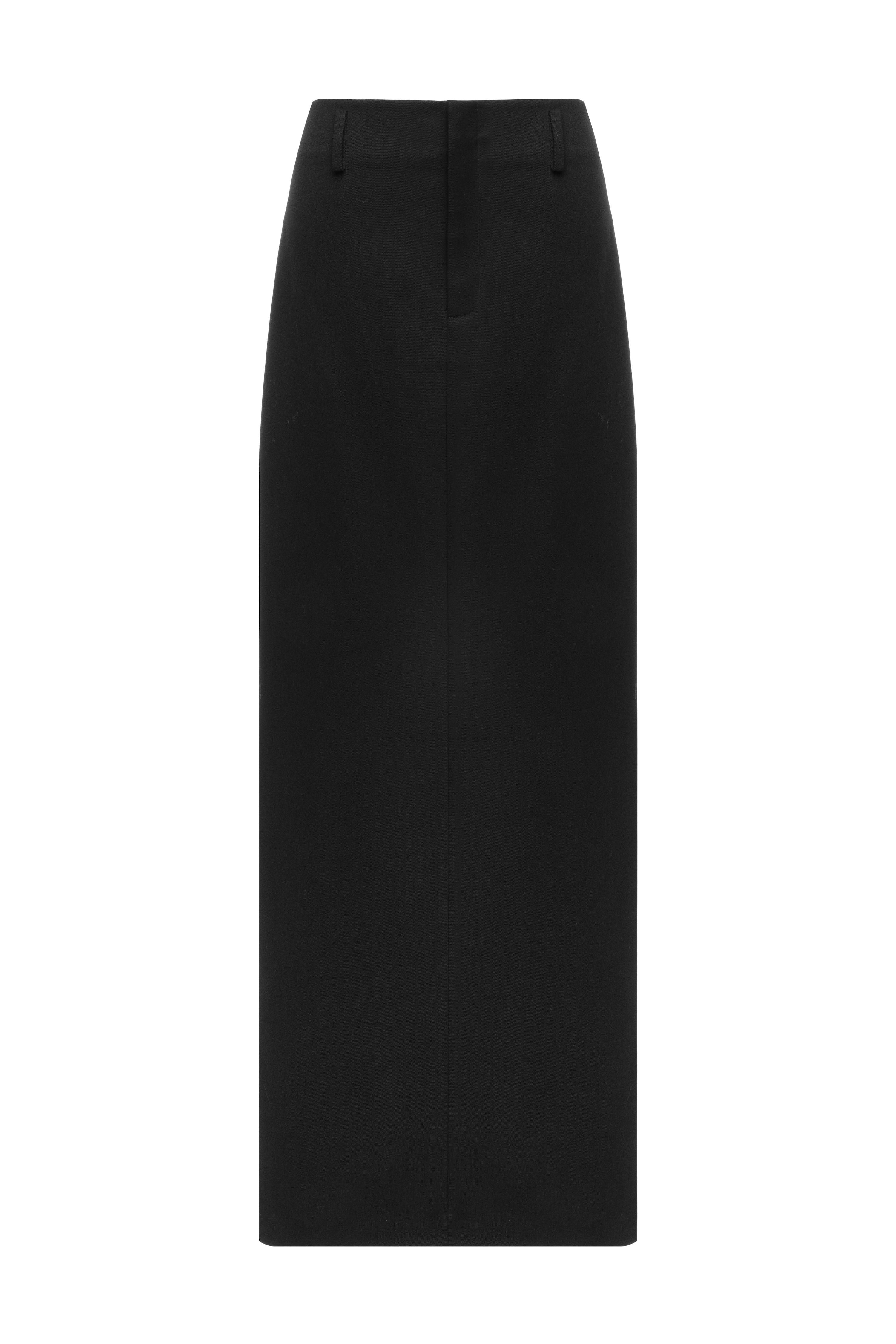 Black Wool Skirt