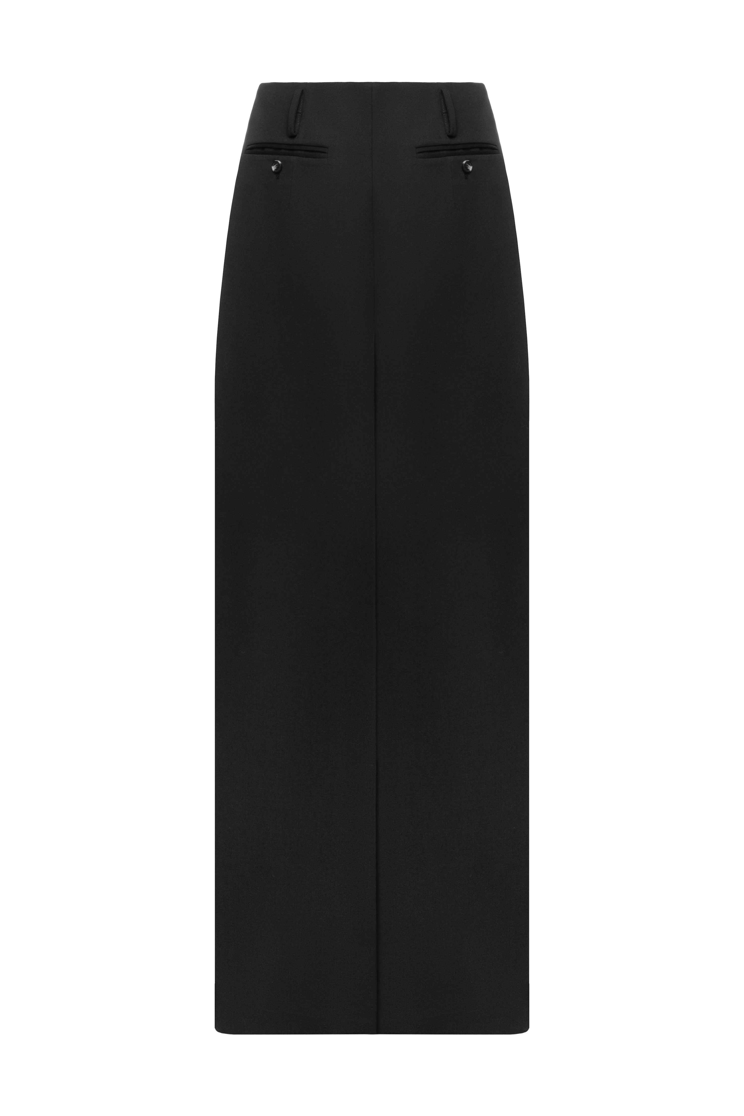 Black Wool Skirt