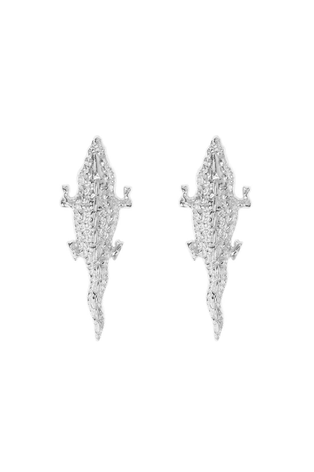 Silver Crocodile Earrings