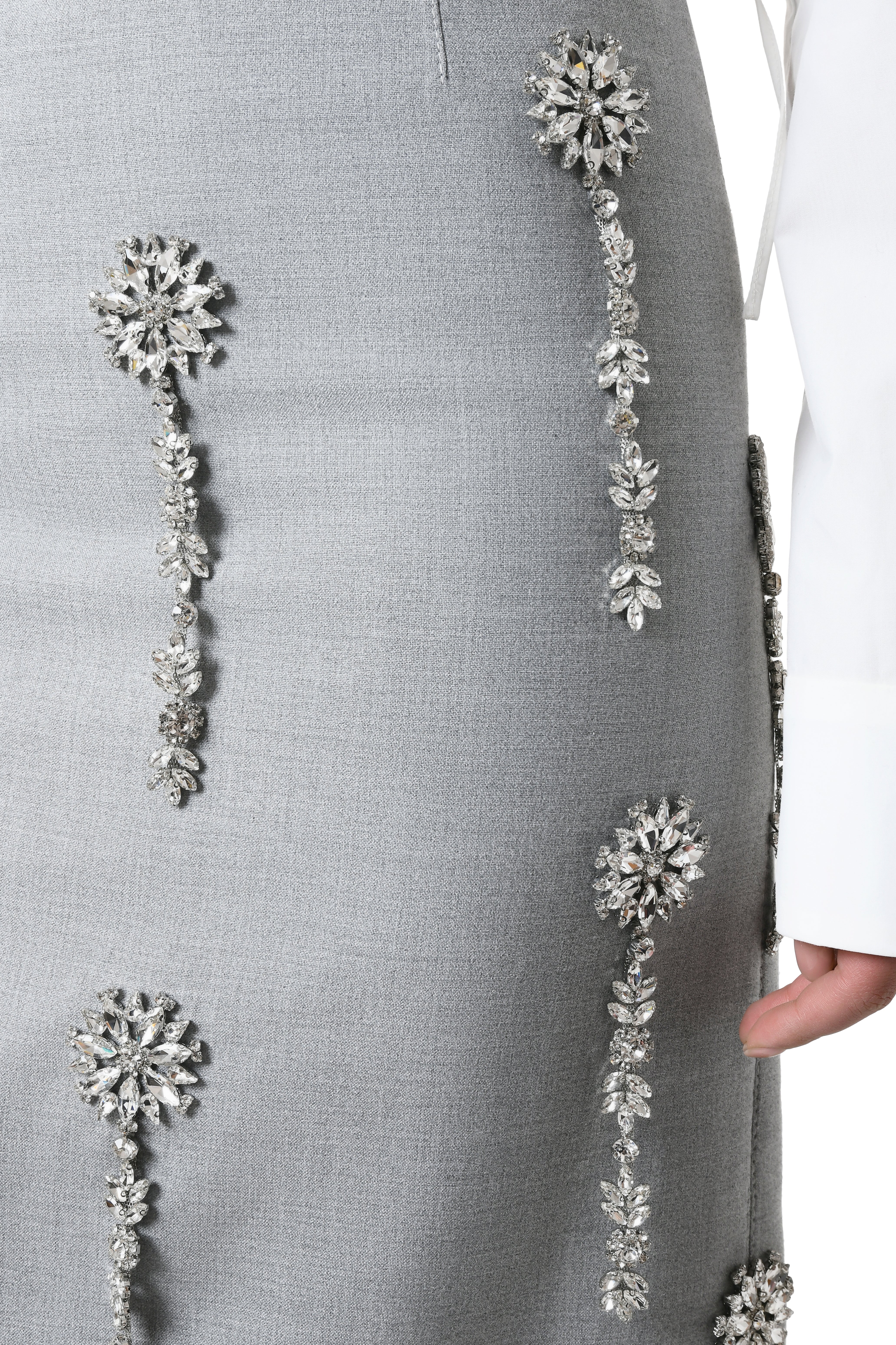 Crystal Embellished Skirt Grey