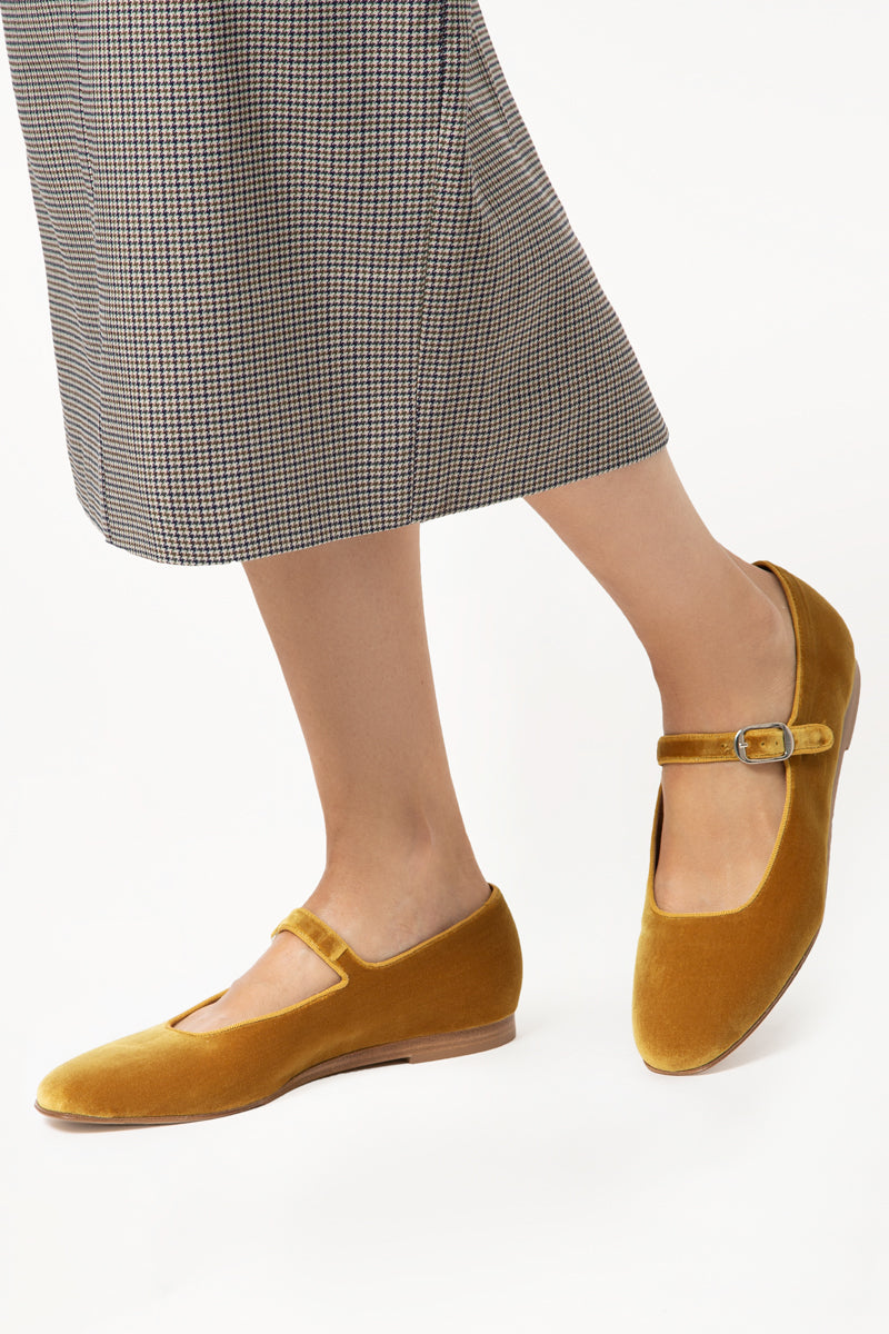 Gold Mary Jane Flats