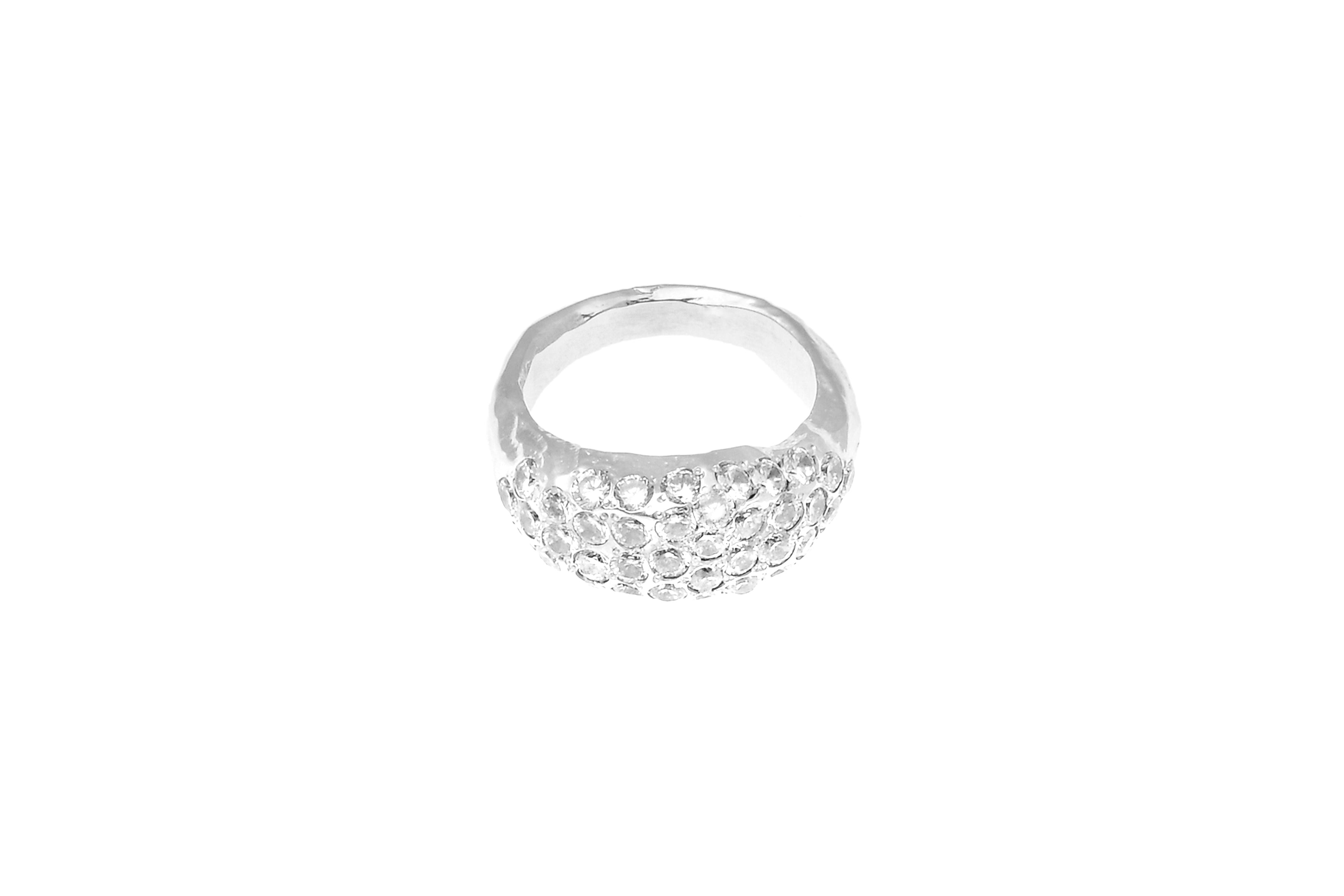 Laubacher Ring with White Gems