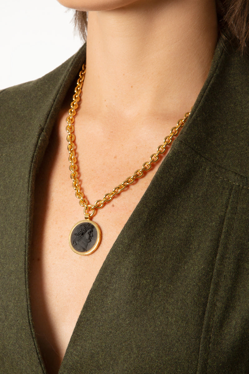 Nero Denario Necklace