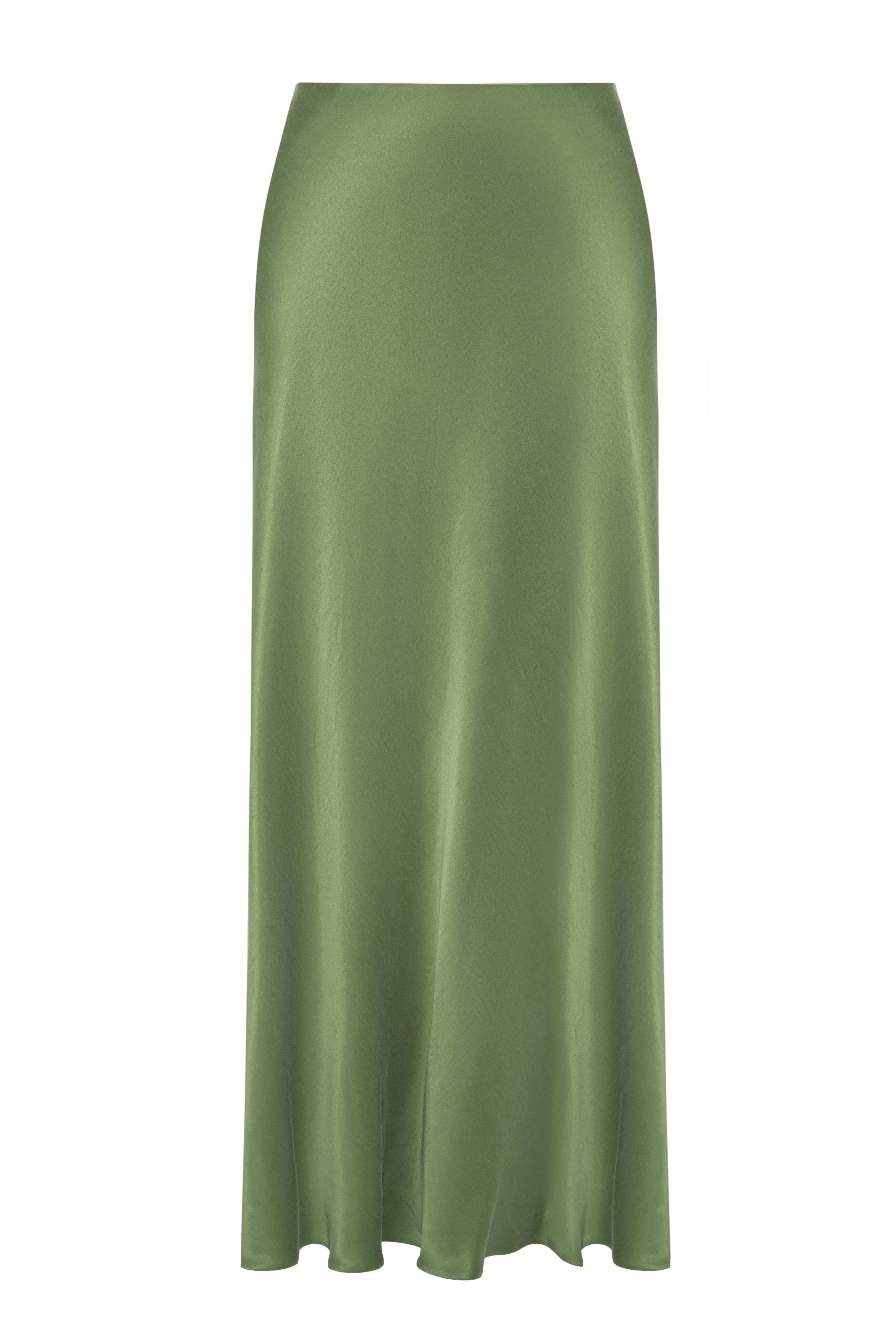 Green Cupro Maxi Skirt