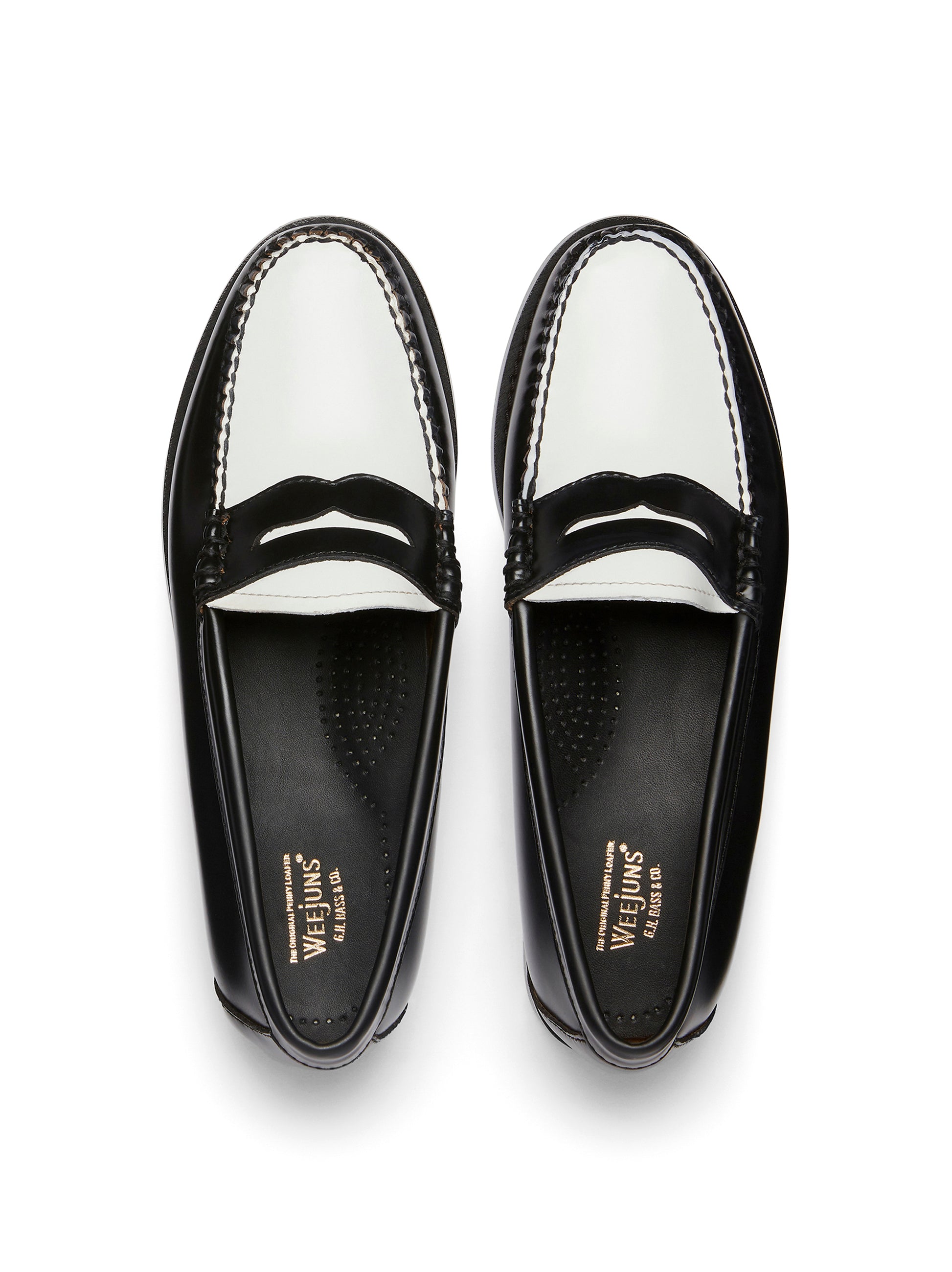 Weejuns Black/White Penny Loafers