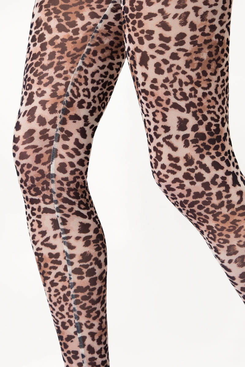 Brown Leopard-Print Stirrup Leggings