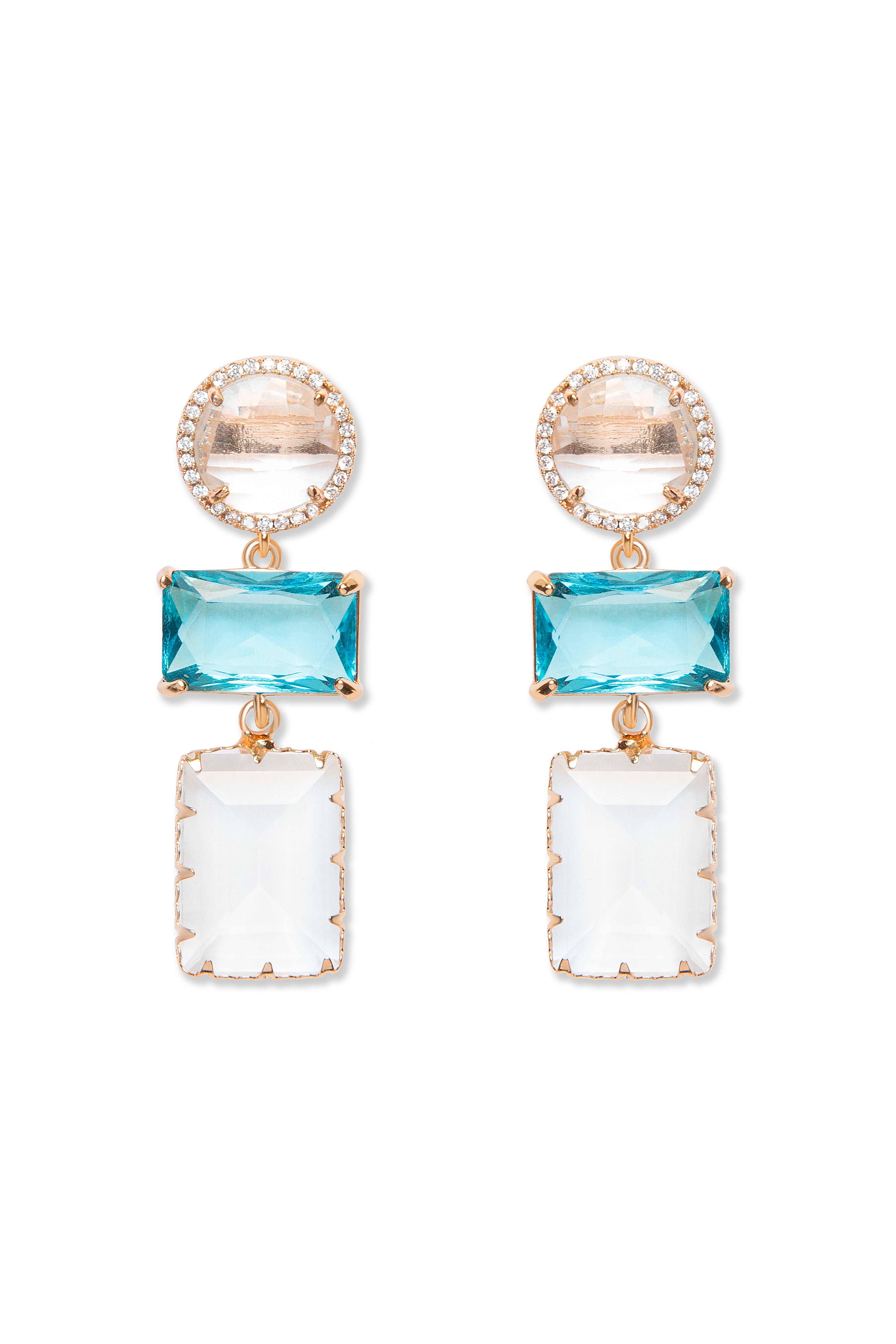 Earrings with Blue Crystal