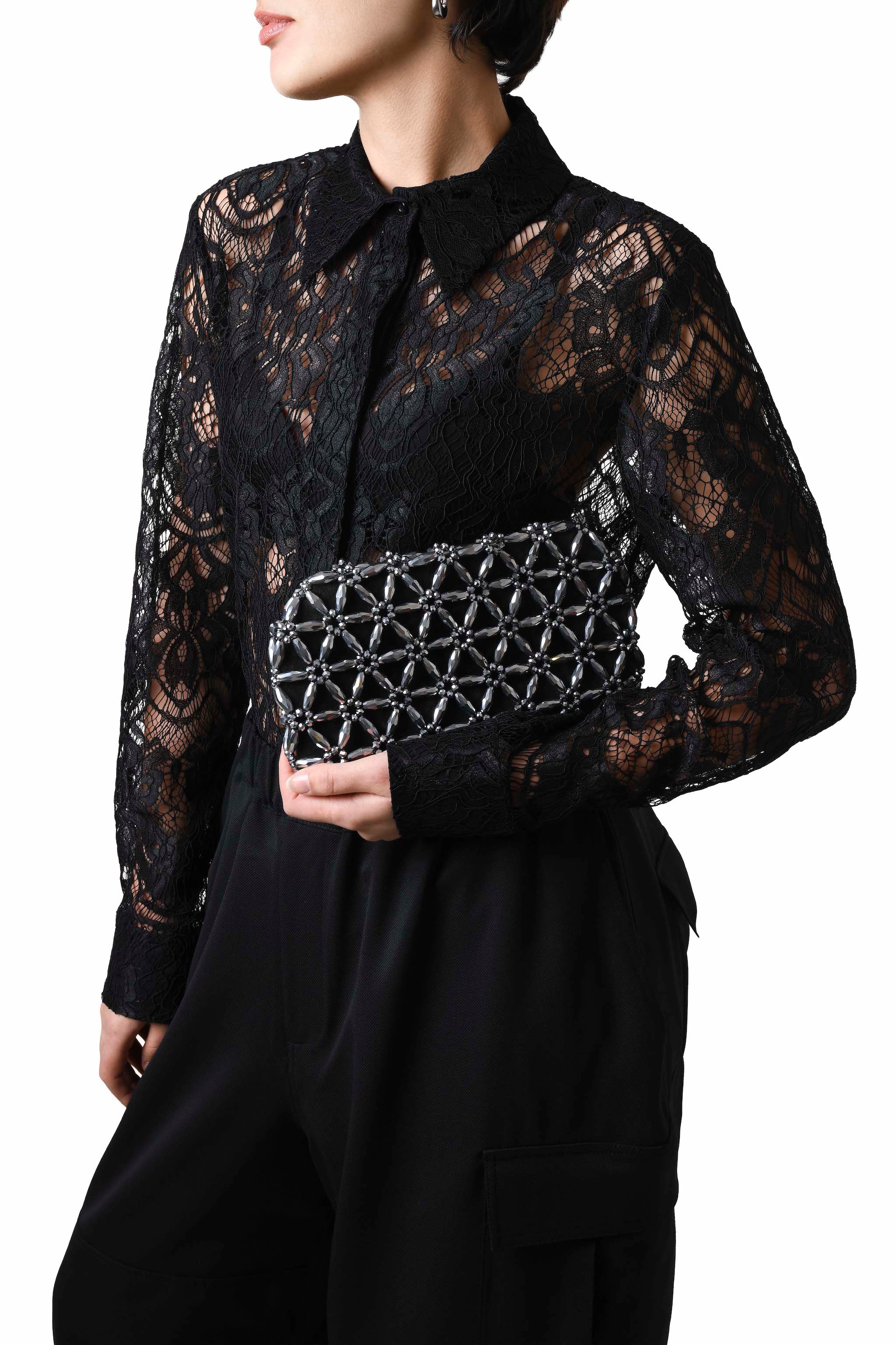 Silver Large Tebea Clutch