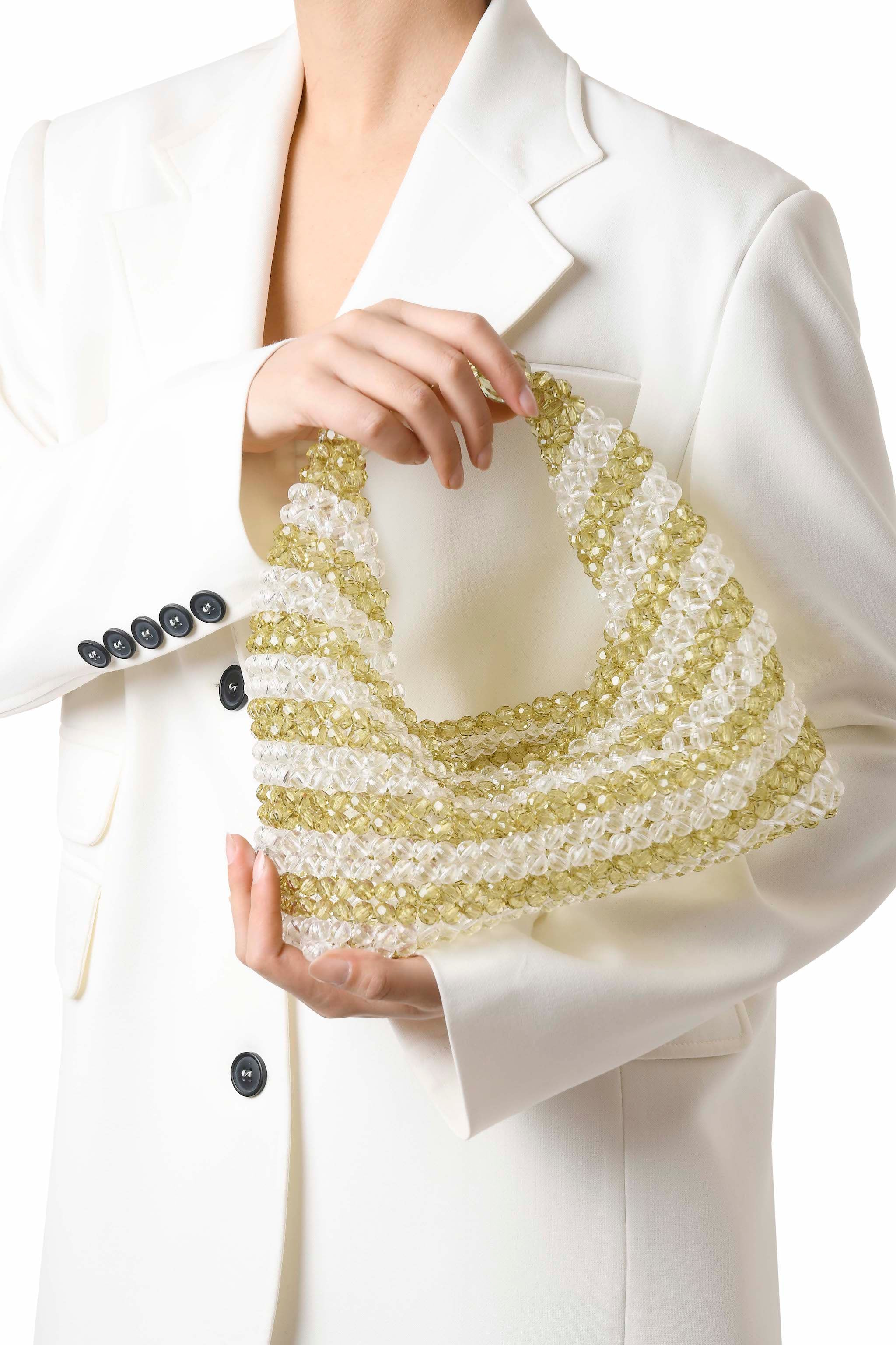 Transparent & Lime Large Jodie Bag