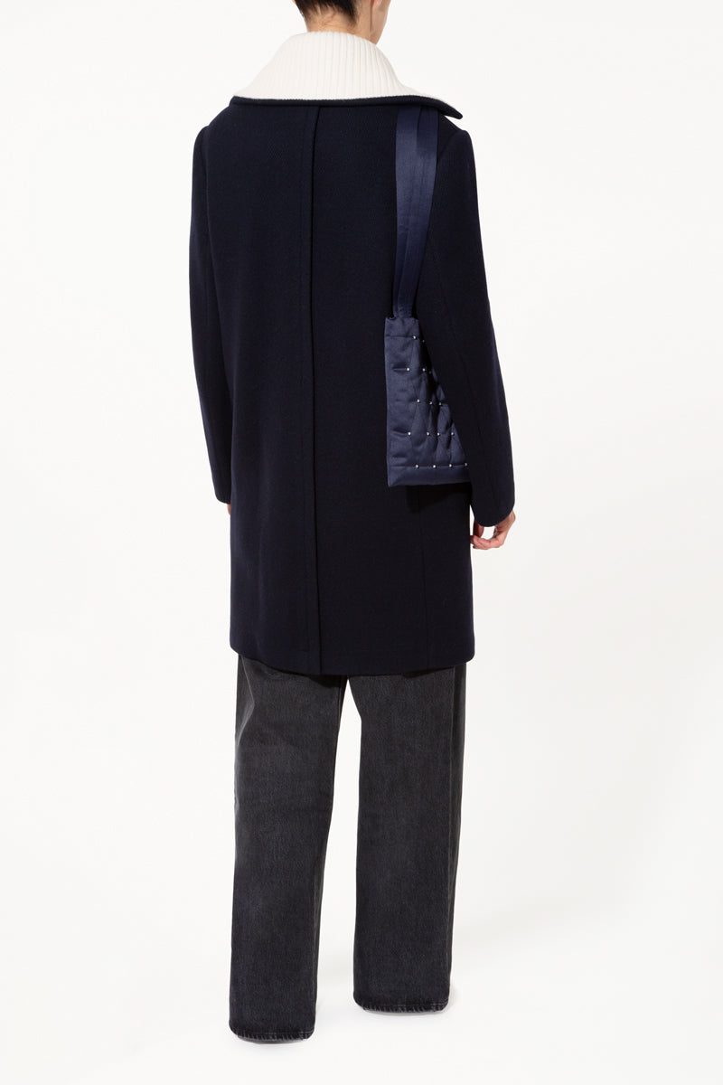 Navy Wide Collar Coat