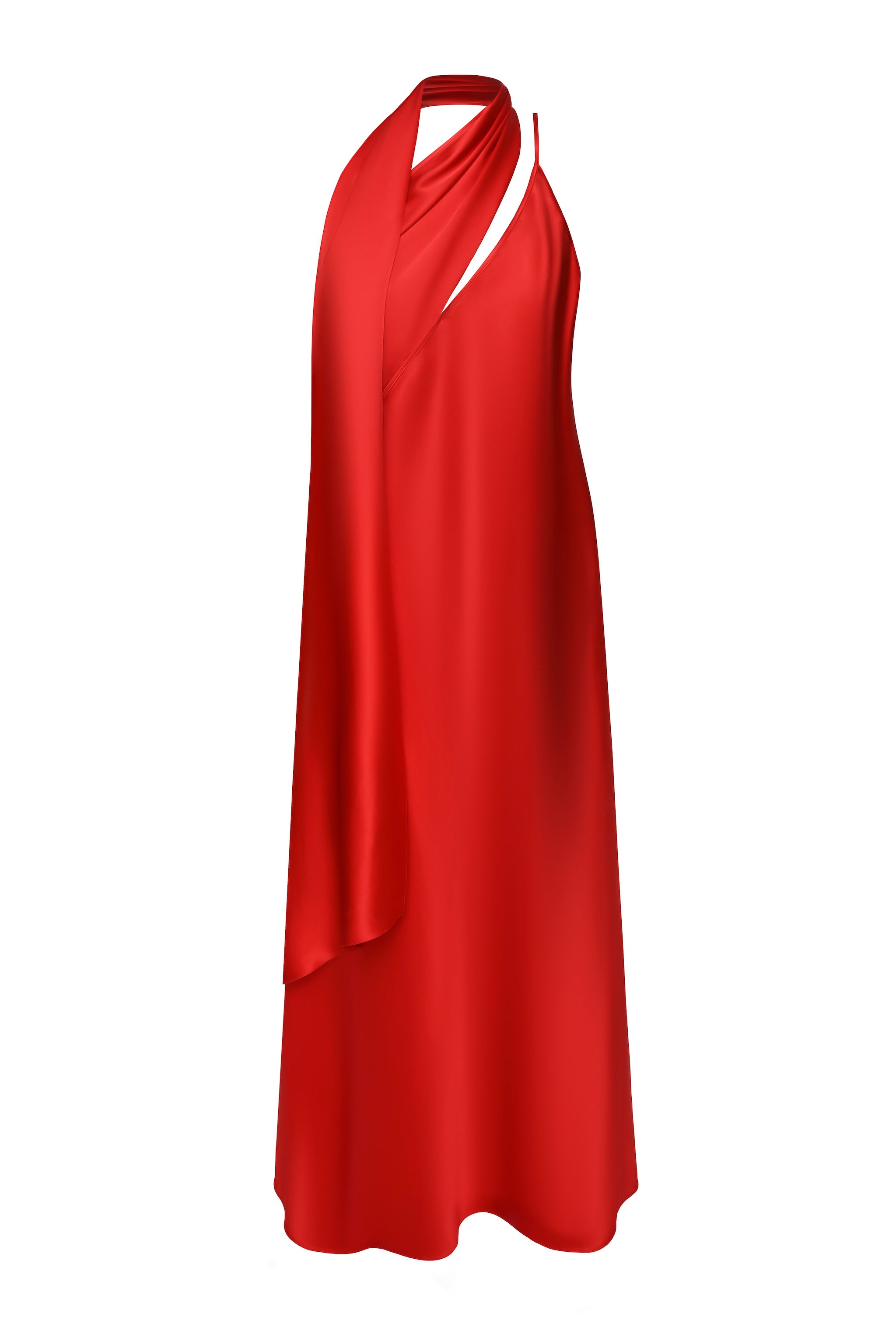 Shoulder Scarf Maxi Dress