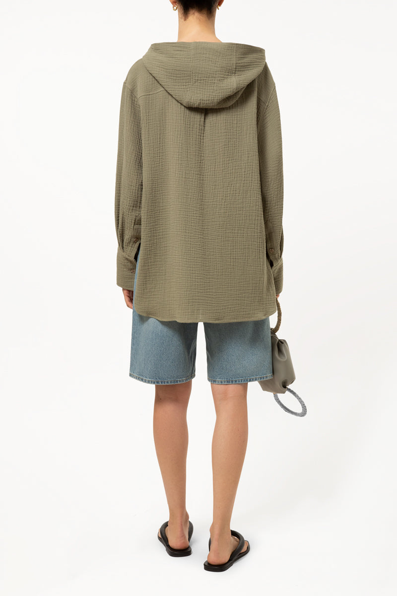 Khaki Hooded Shirt