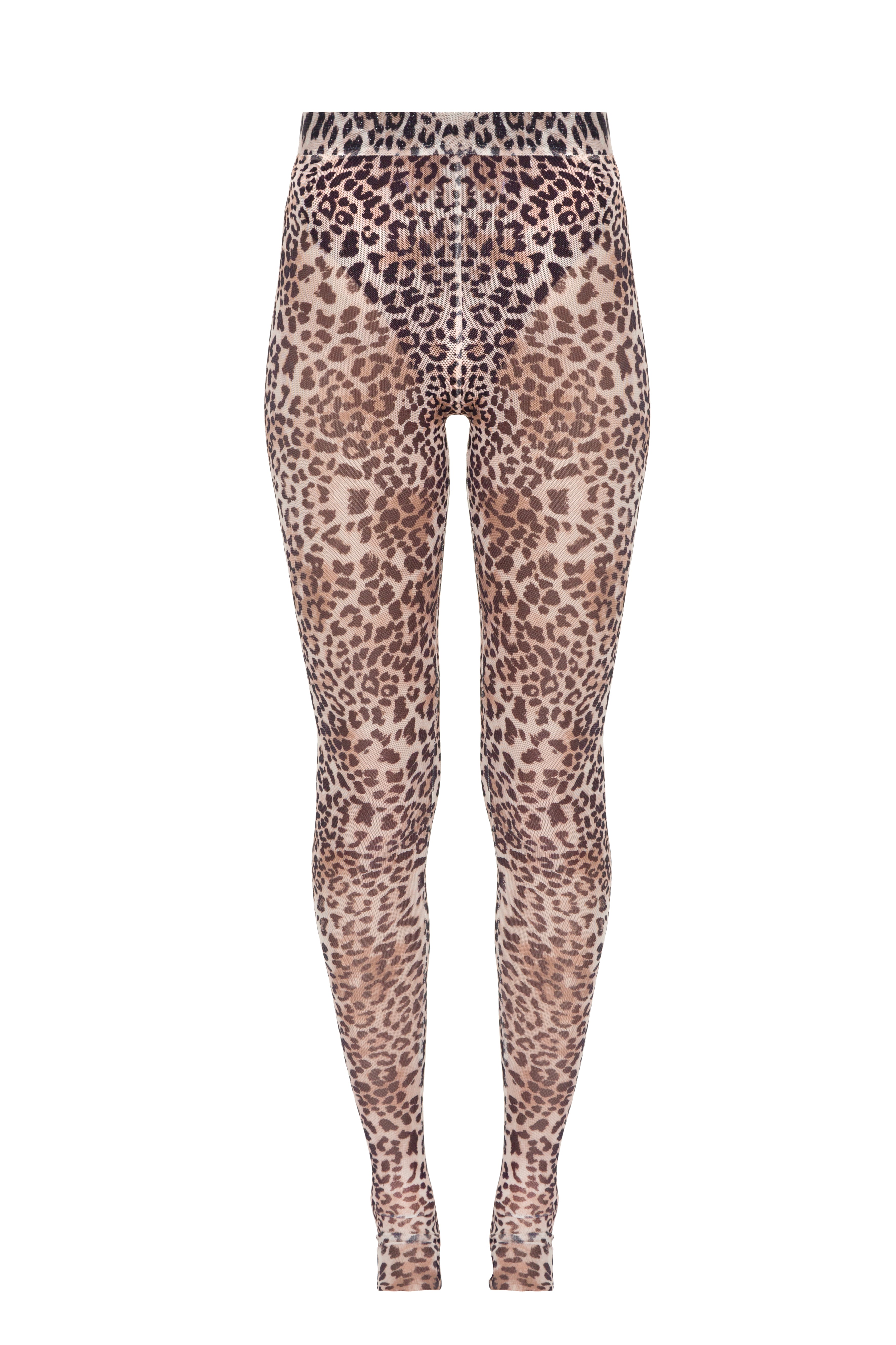 Brown Leopard-Print Stirrup Leggings