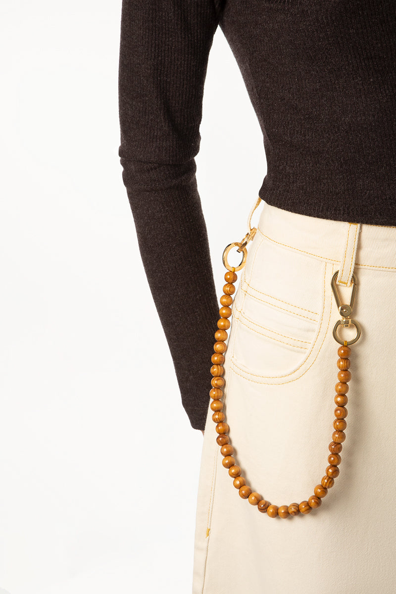 Brown Wooden Keychain