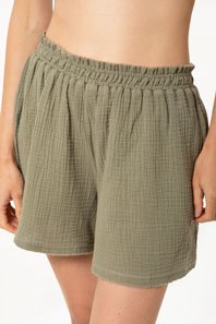 Khaki Raw-Hem Shorts