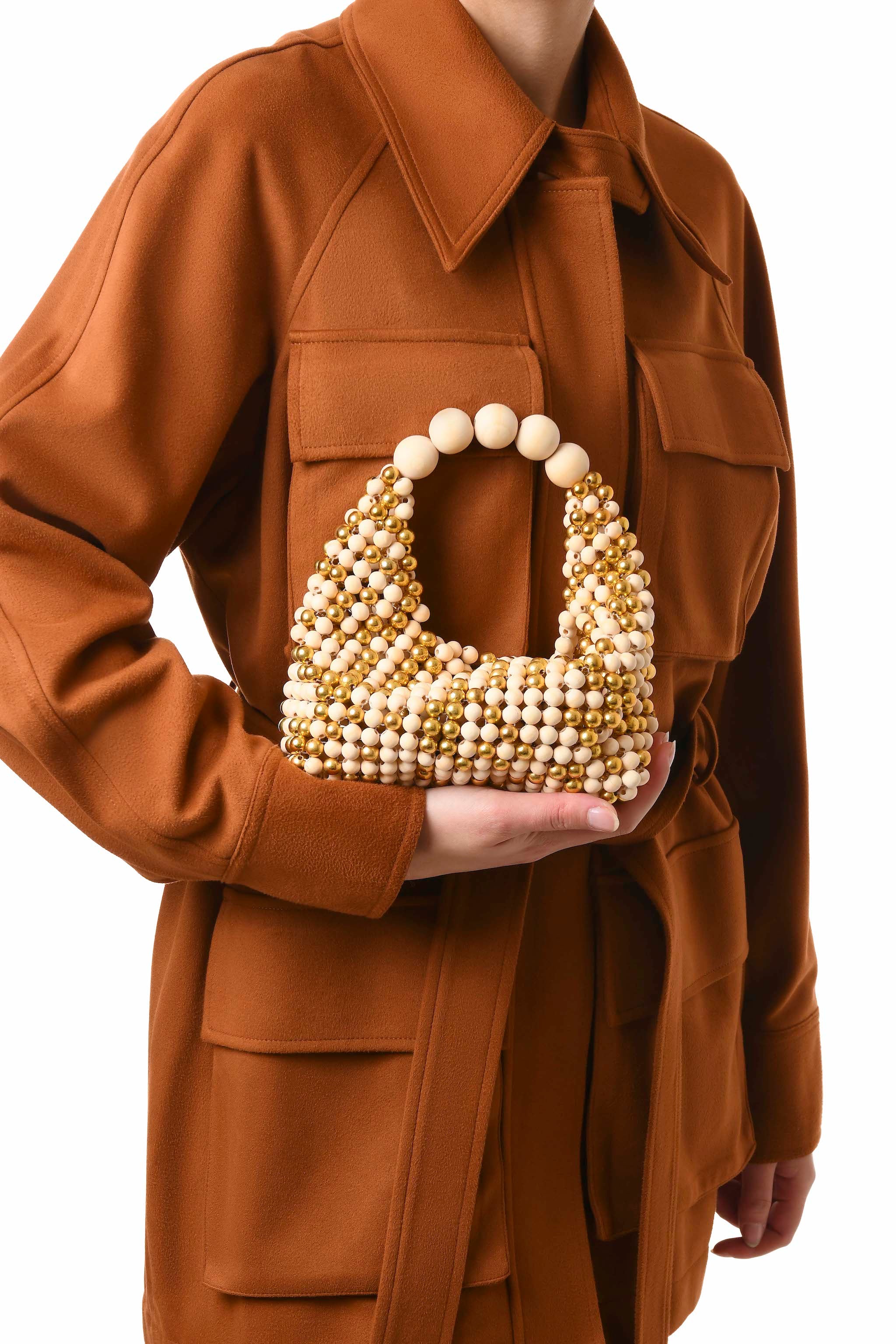 Beige & Gold Medium Jodie Bag