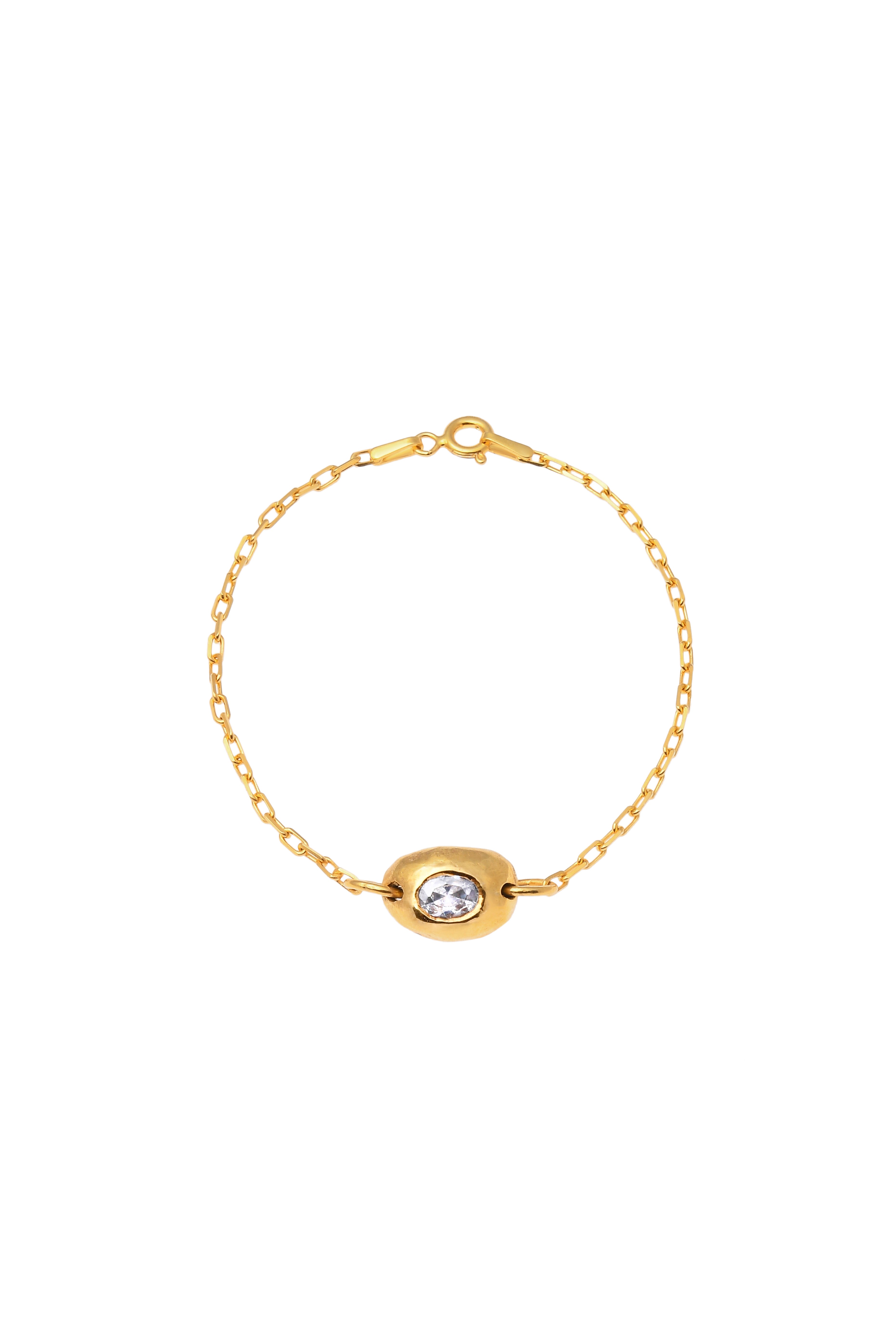 Phoebe Chain Bracelet with White Gem