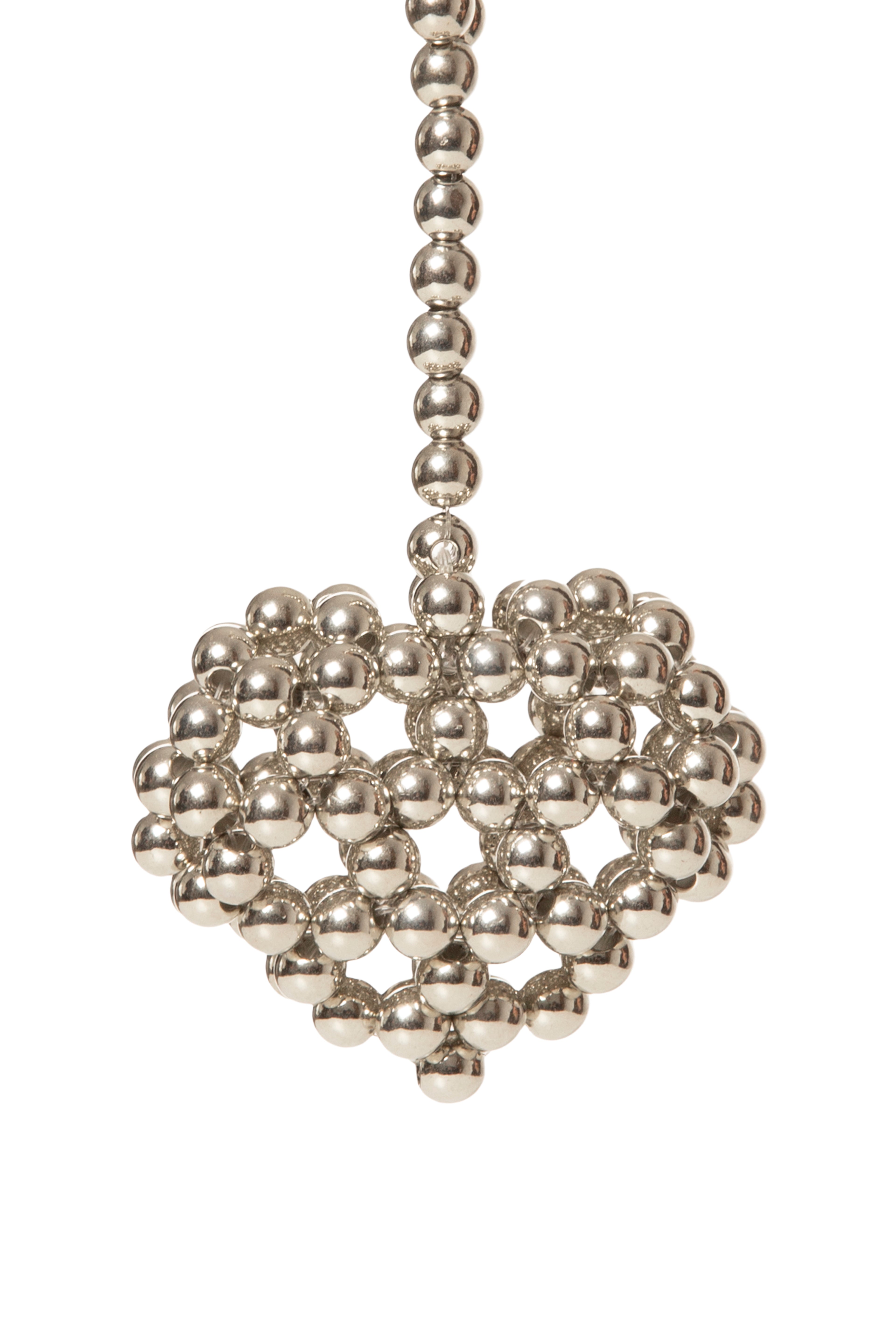 Small Silver Heart-Shaped Keychain