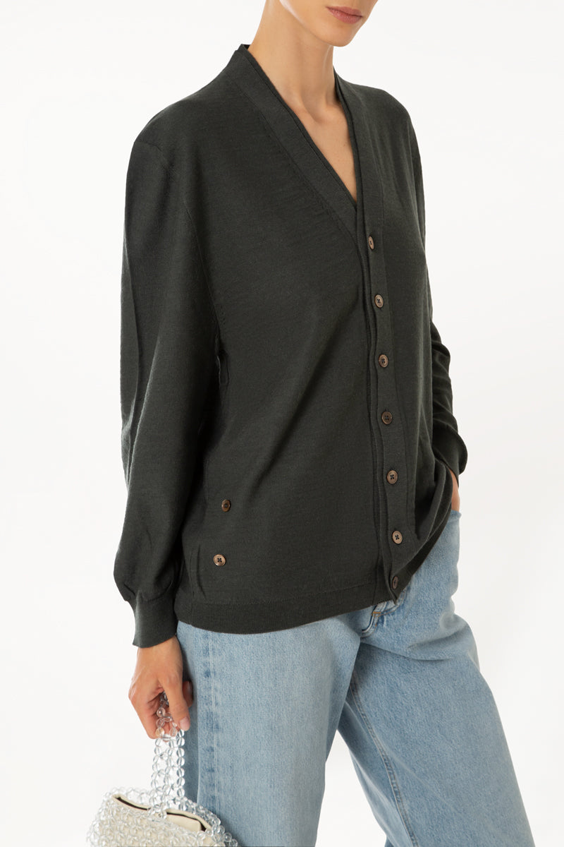 Grey Knitted Cardigan