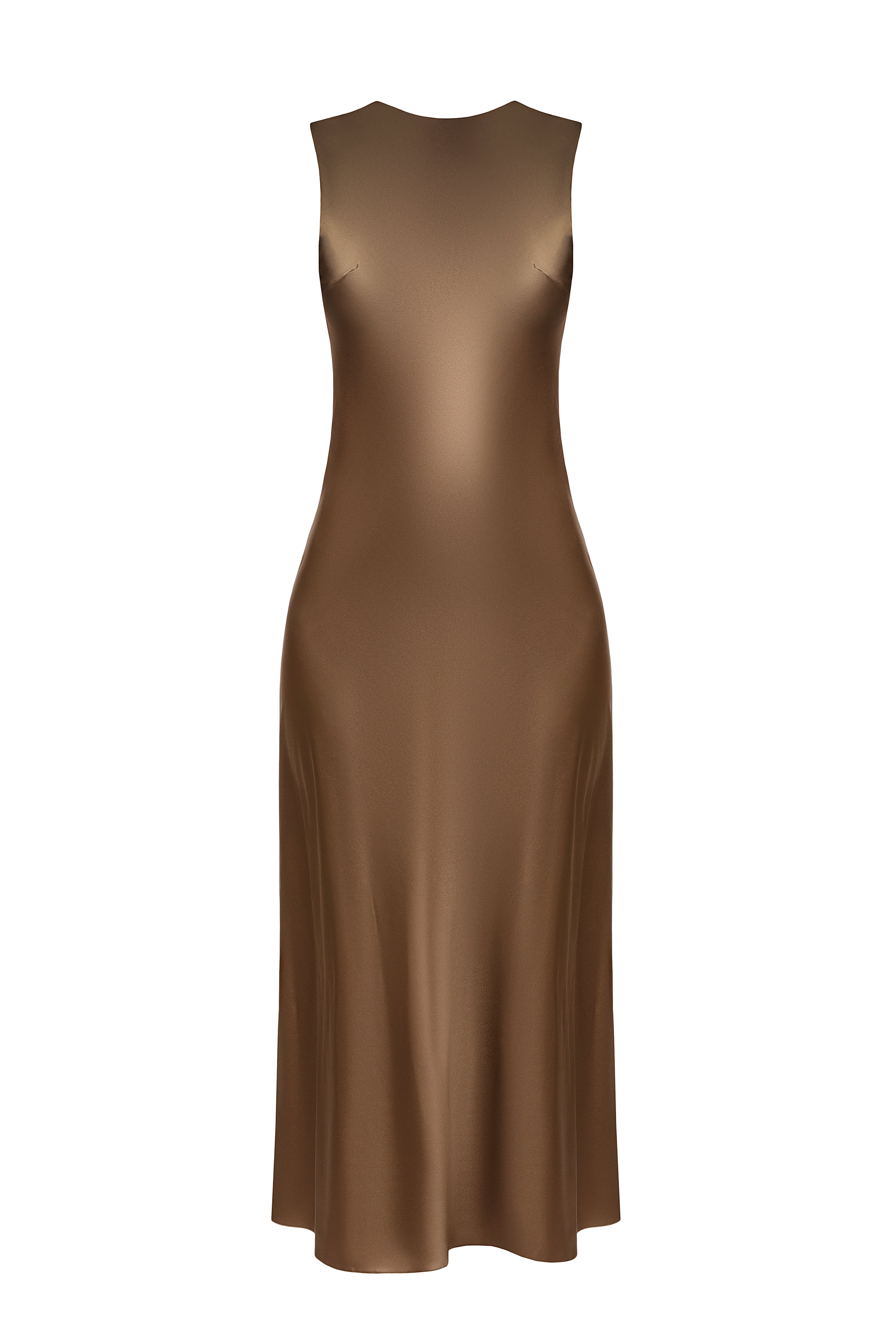 Chocolate Chained Open Back Dress