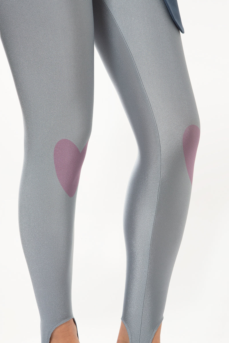 Pink Hearted Stirrup Leggings