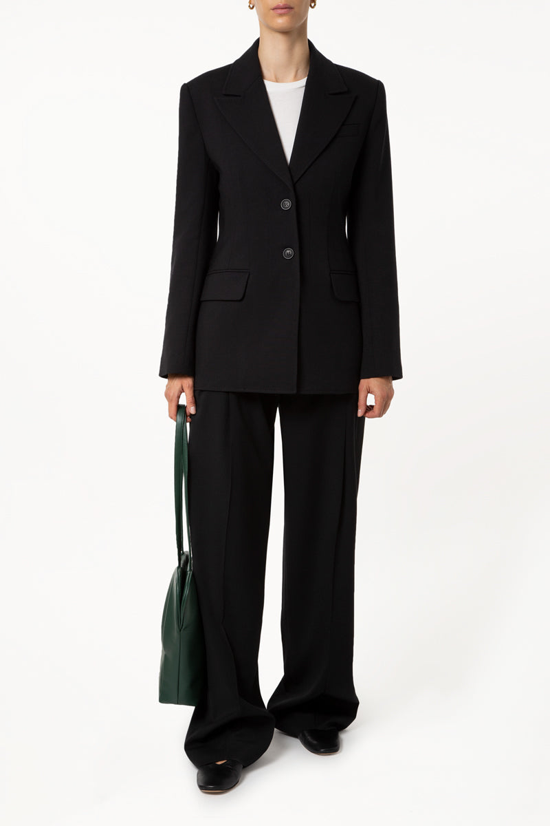 Black Corset Stitch Blazer