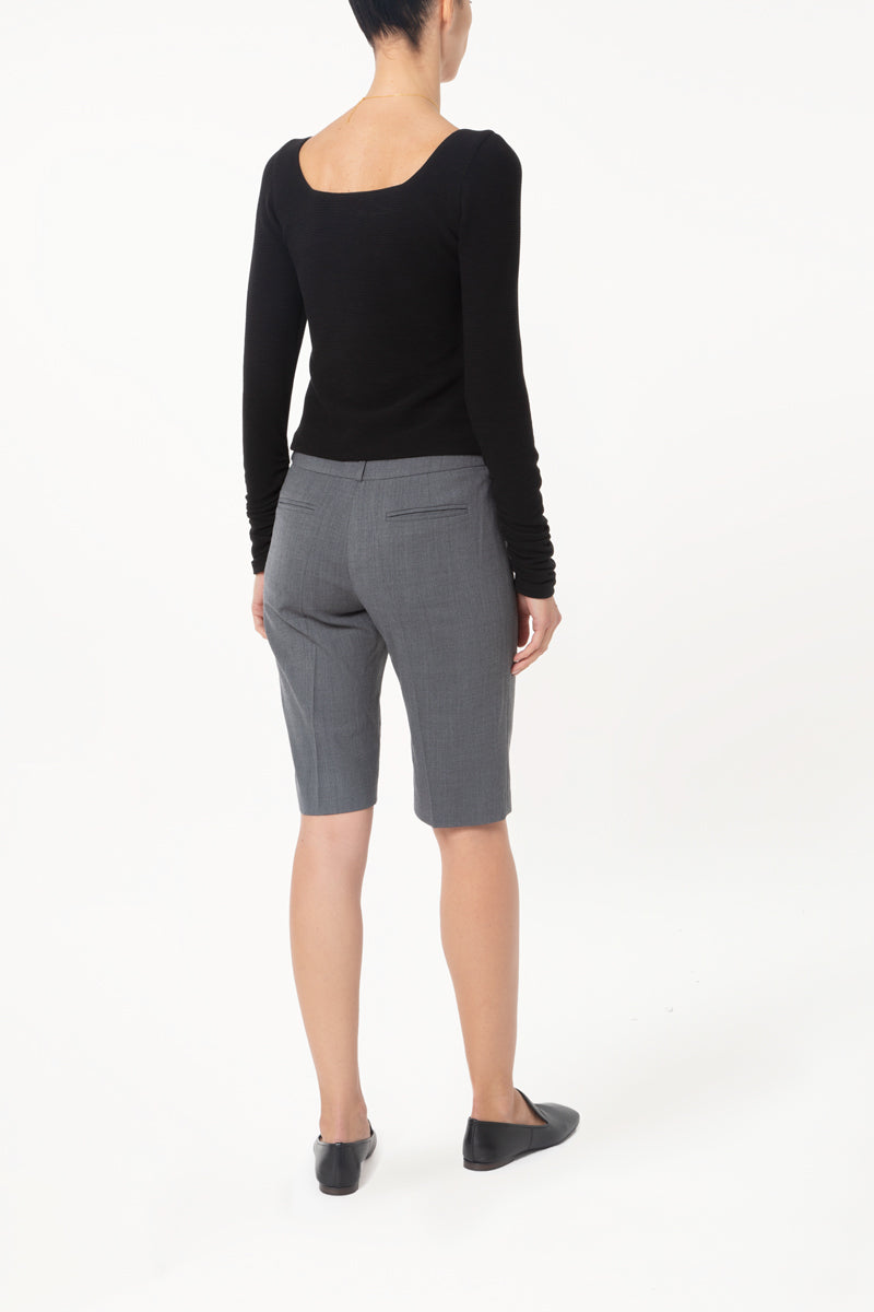 Black Square Neck Top