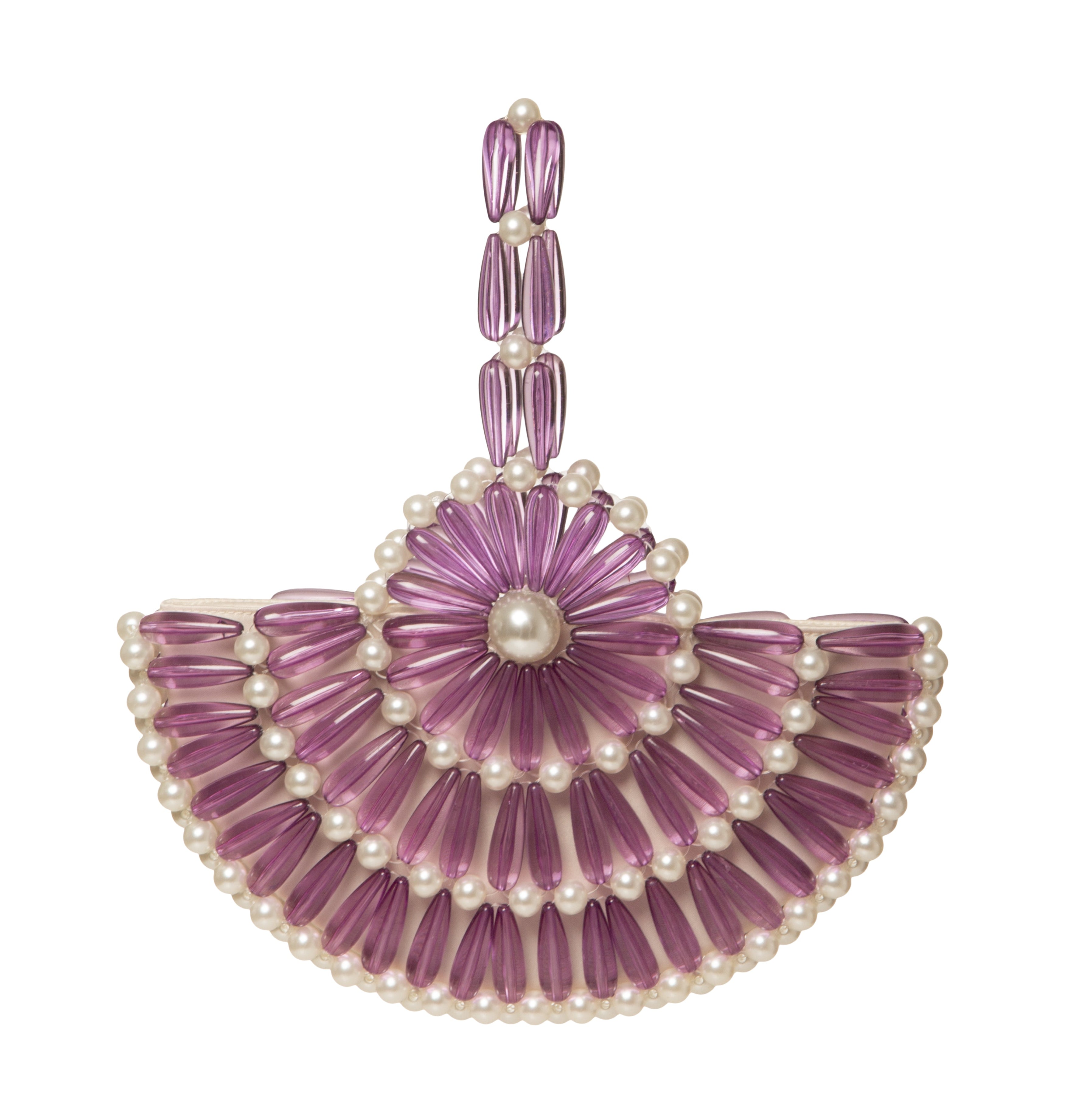 Purple & Cream Small Selene Clutch