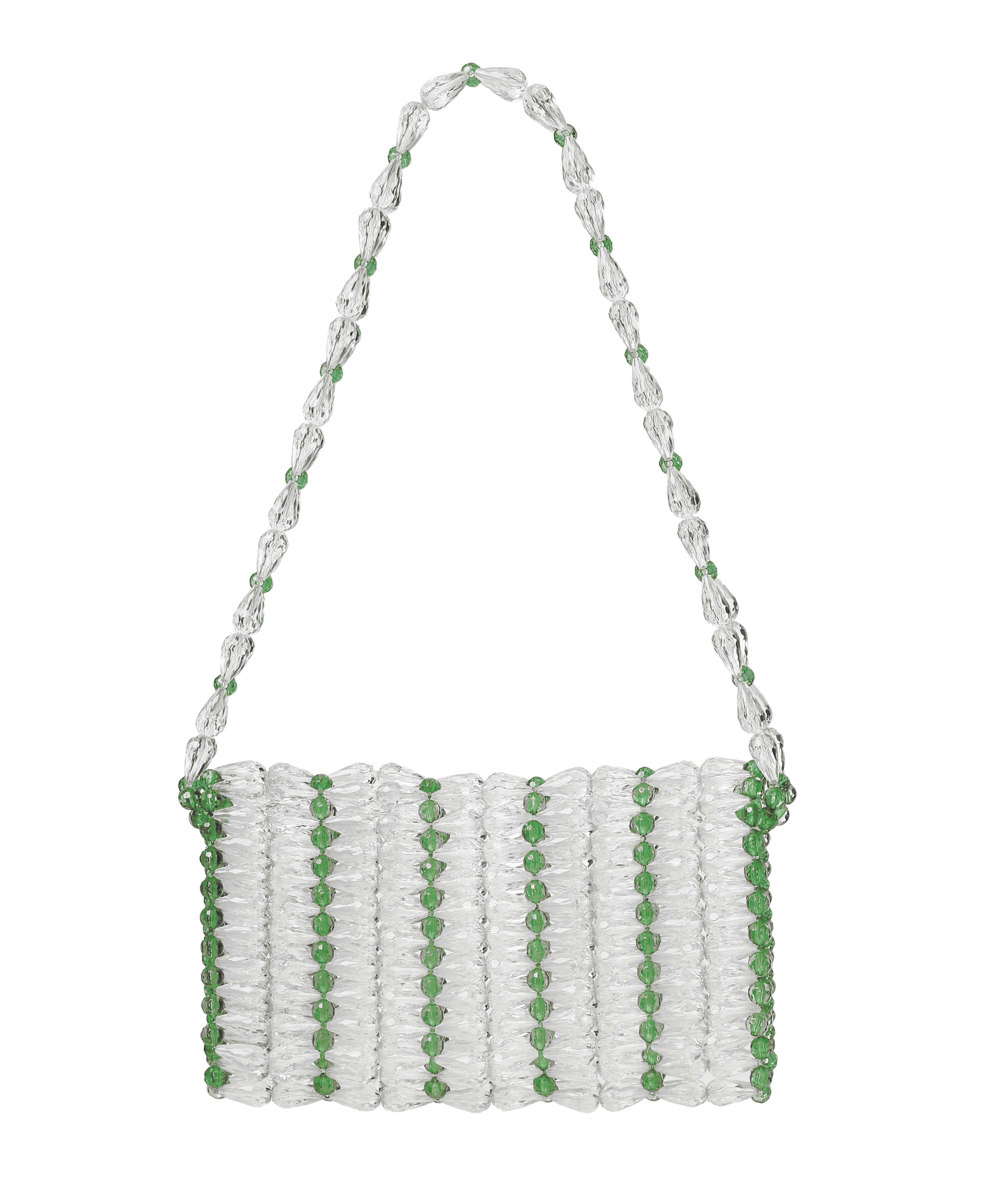 Transparent & Green Small Evy Bag