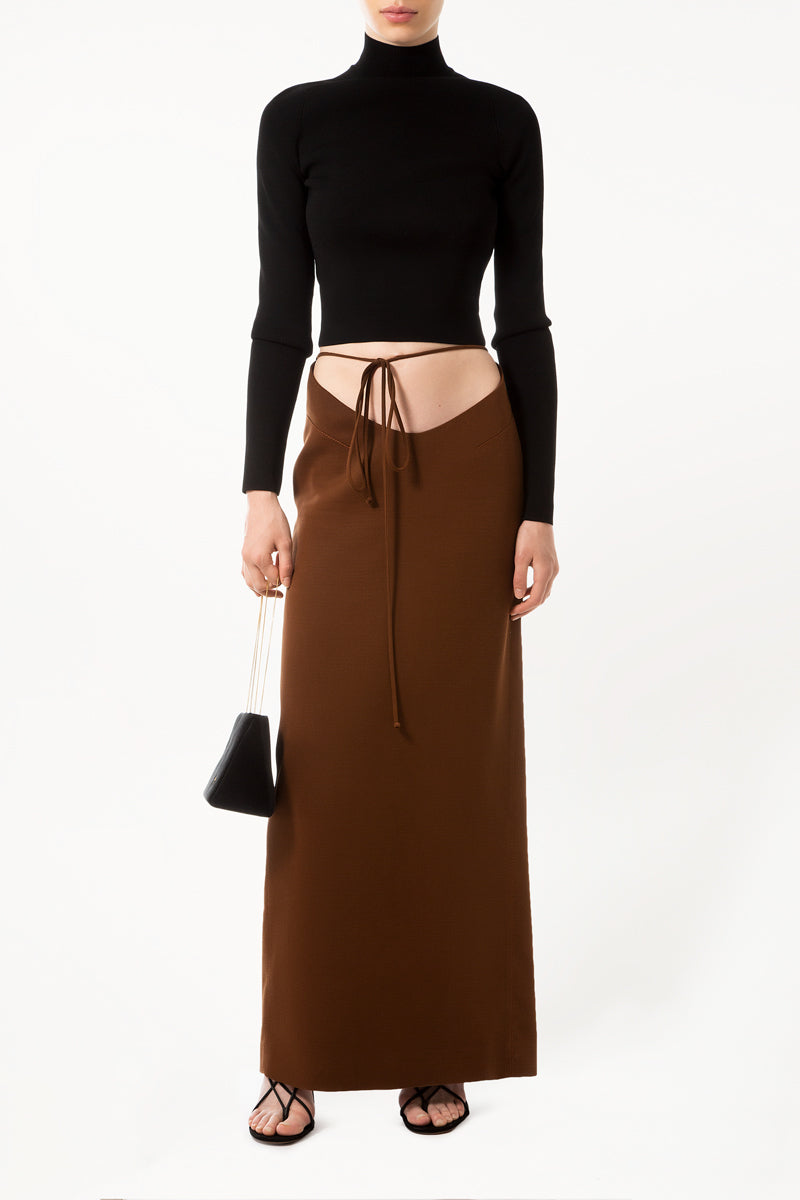 Brown Cut Out Skirt