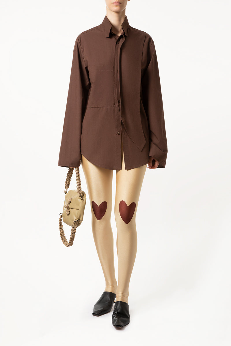 Brown Hearted Leggings