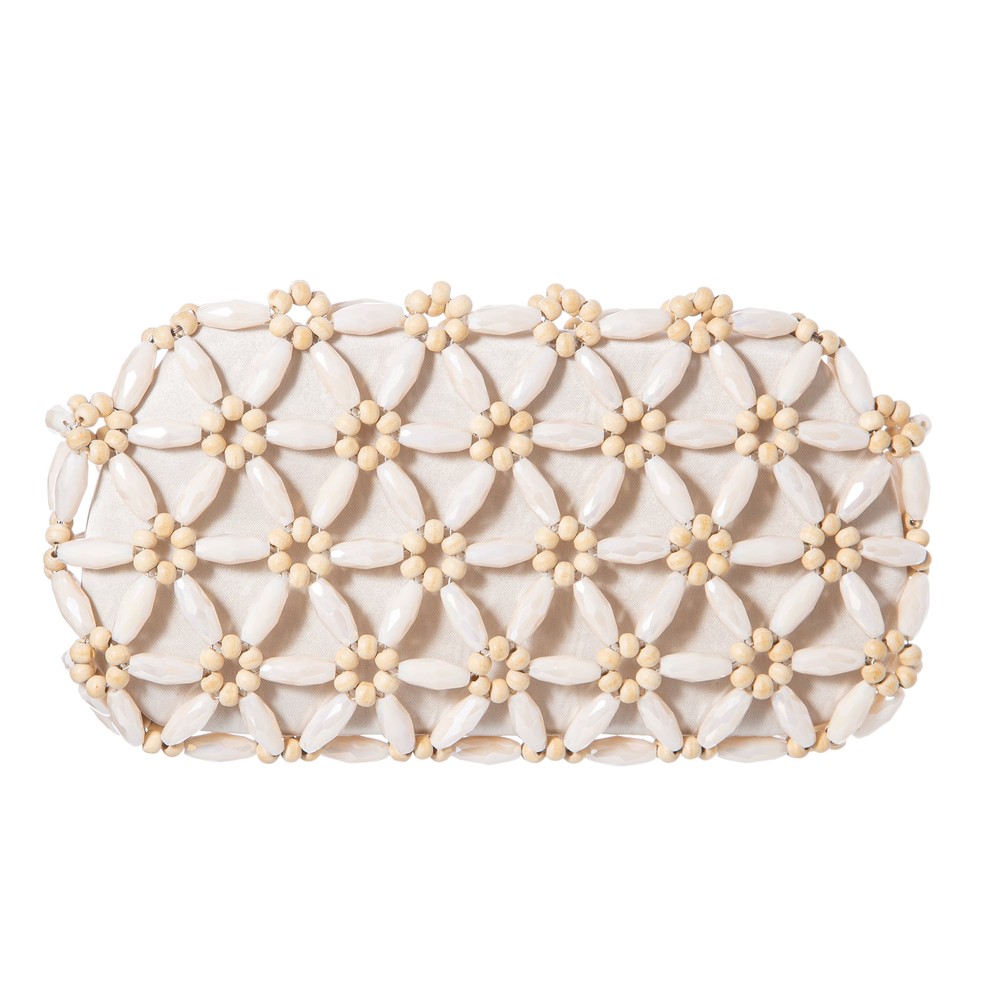 Beige & Cream Tebea Clutch
