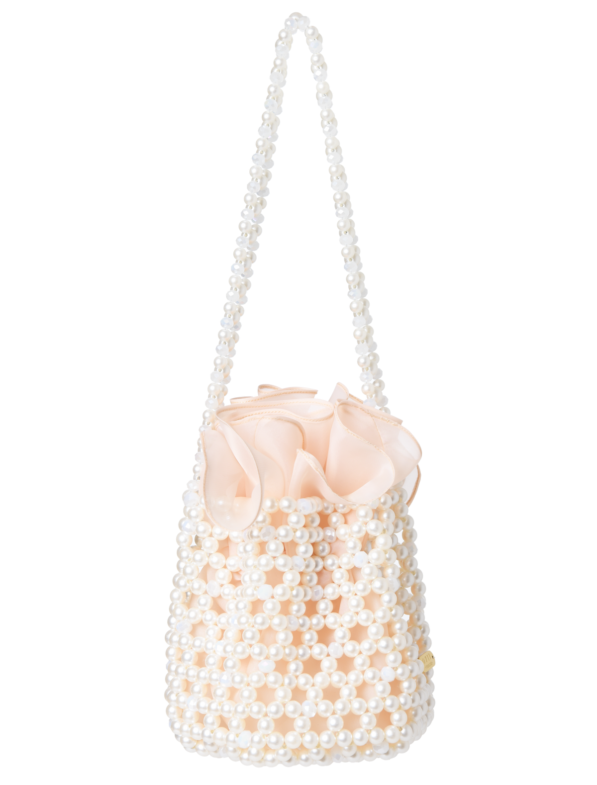 Ivory & Light Peach Bibi Bucket Bag