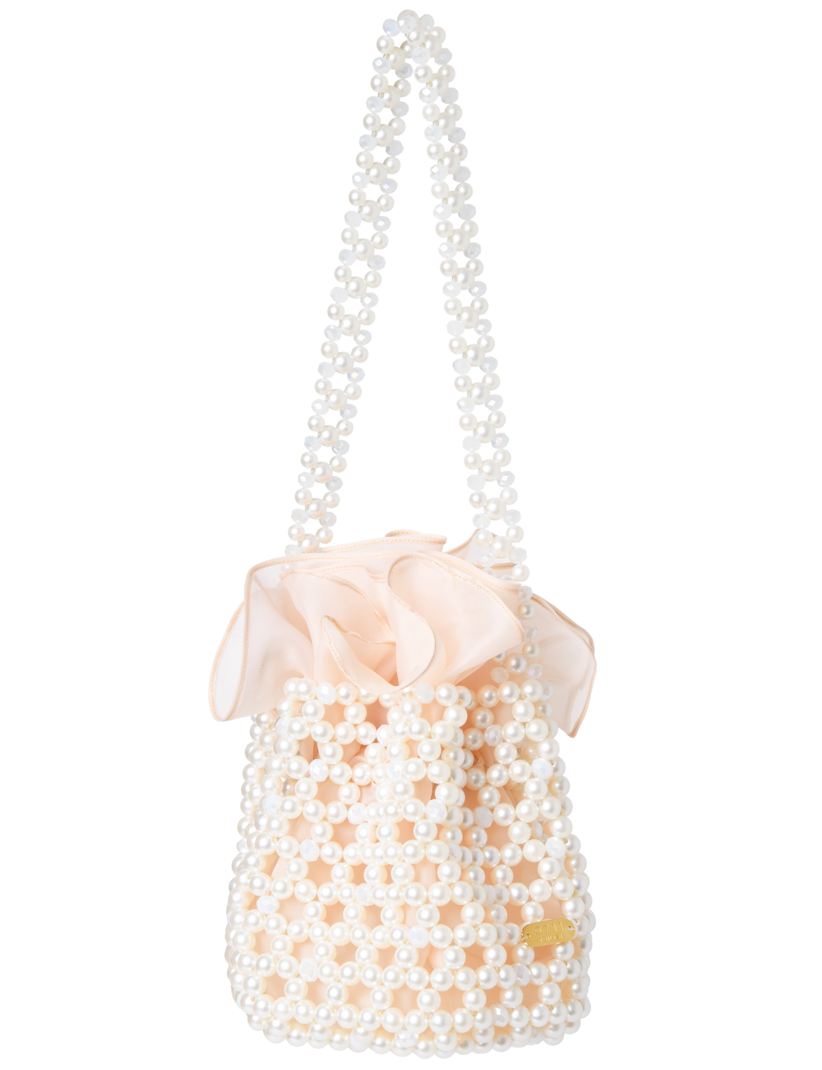 Ivory & Light Peach Bibi Bucket Bag