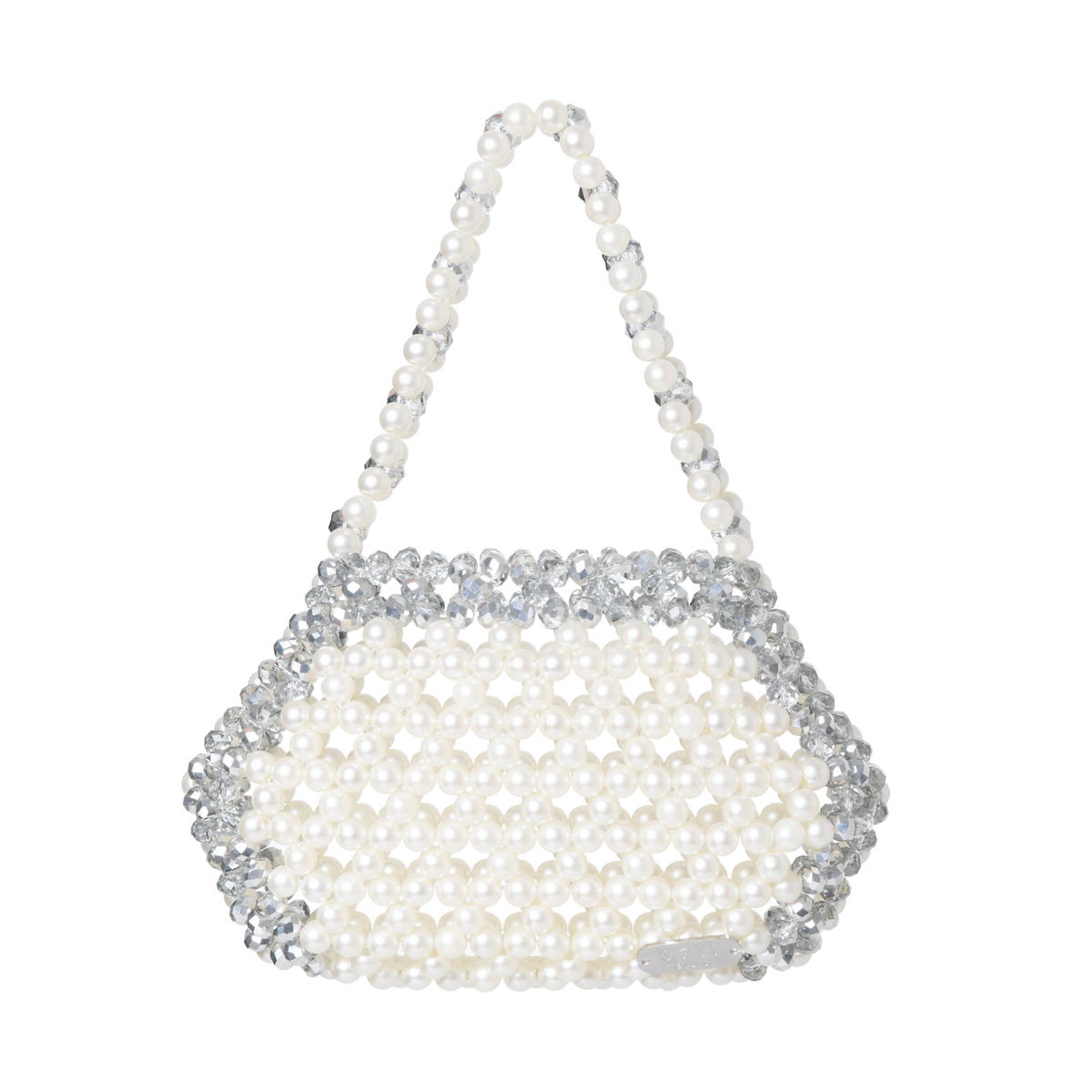 Ivory & Silver Ella Mini Top Handle Bag
