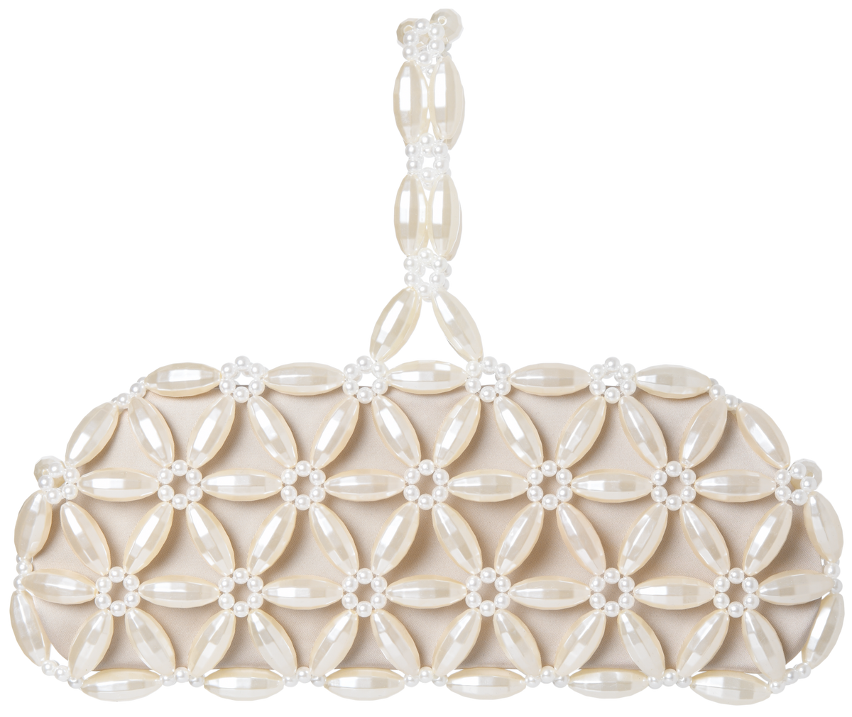 Ivory & Cream Large Tebea Top Handle Bag