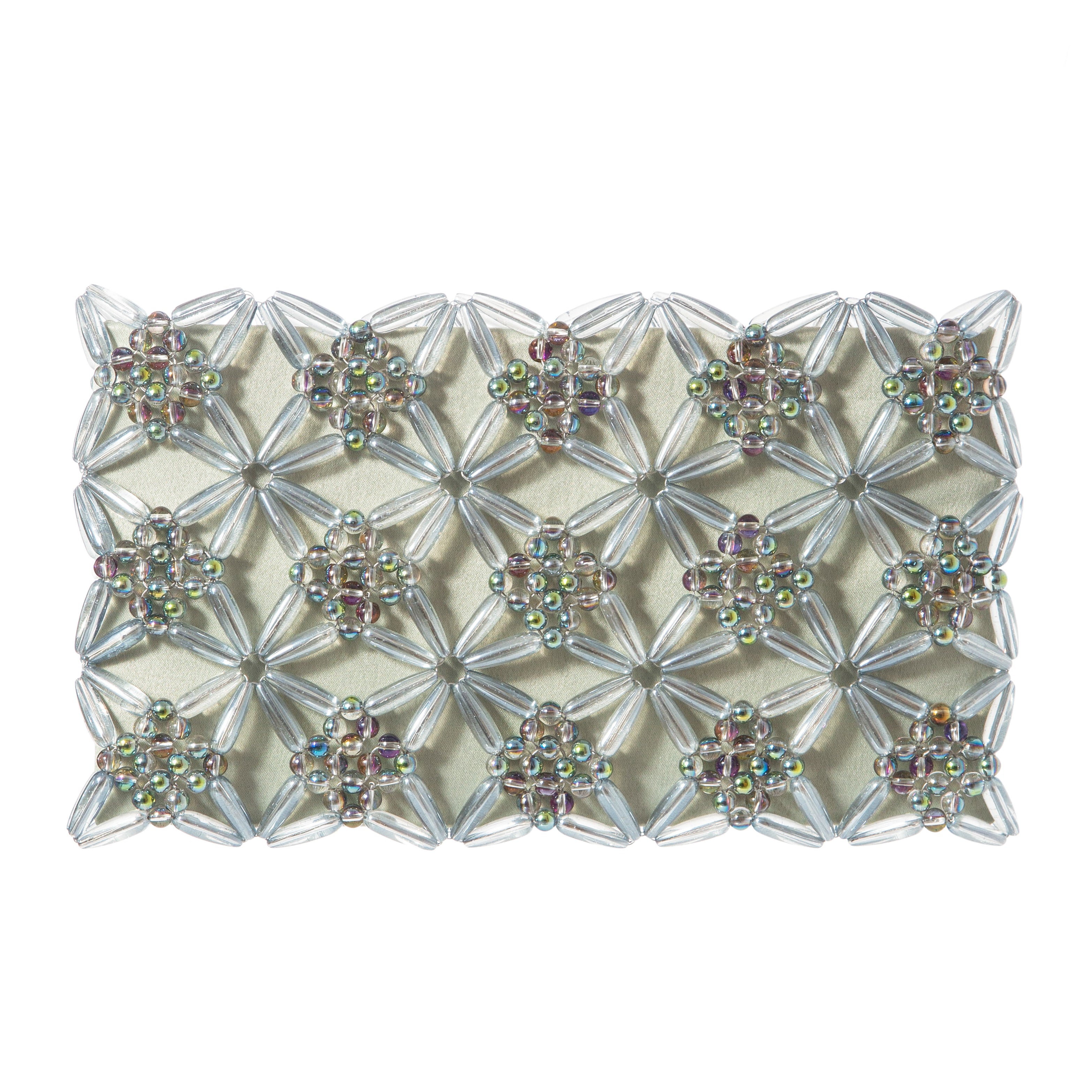 Light Grey & Frosty Green Rhea Clutch