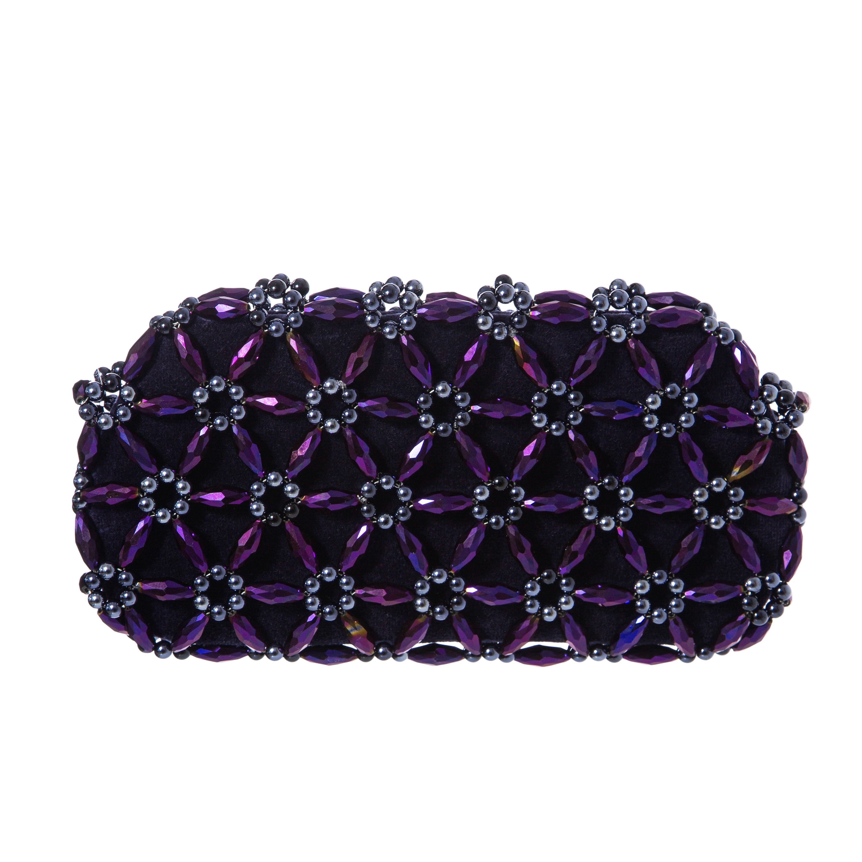 Purple & Navy Blue Tebea Clutch