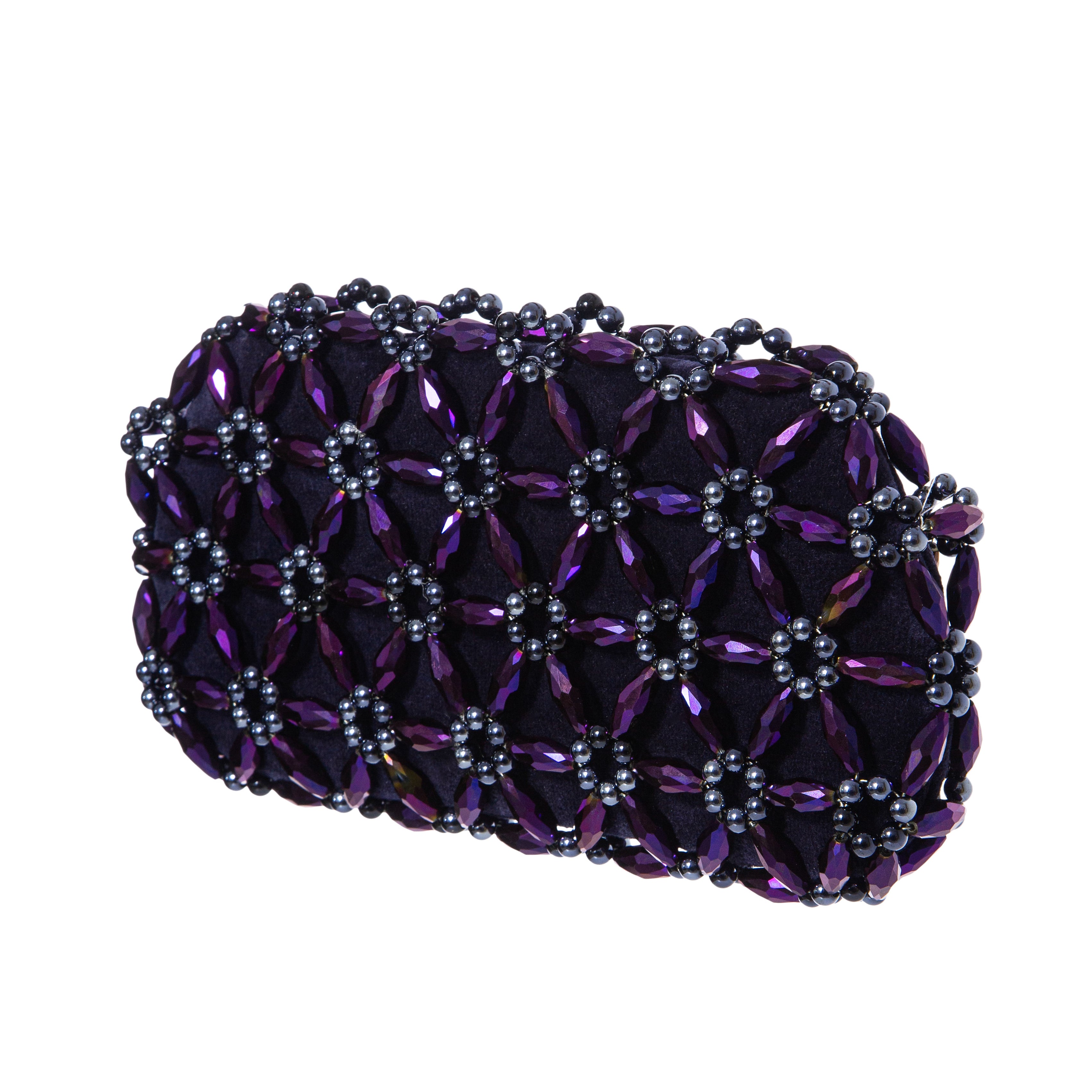 Purple & Navy Blue Tebea Clutch