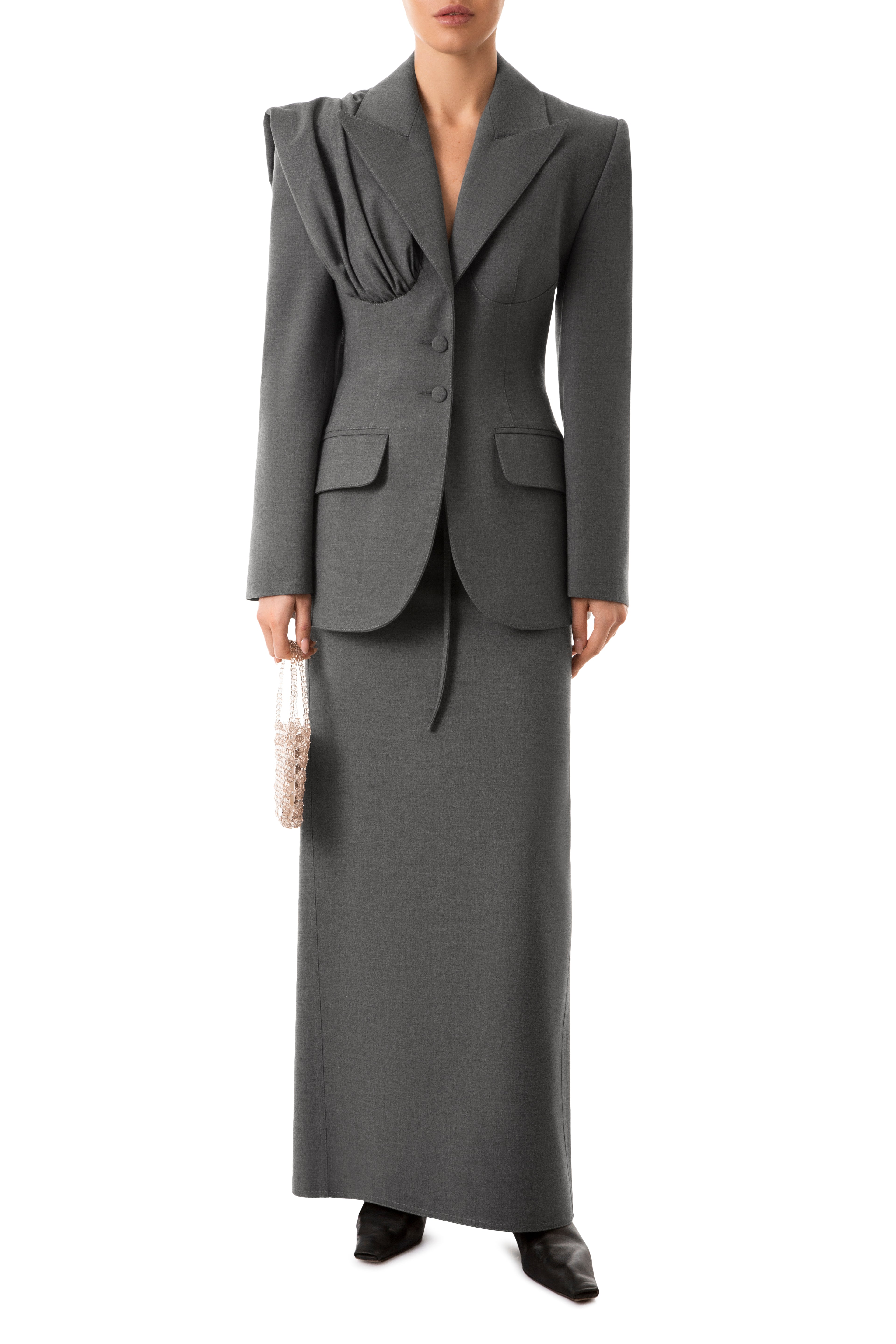 CHARCOAL CUTOUT SKIRT