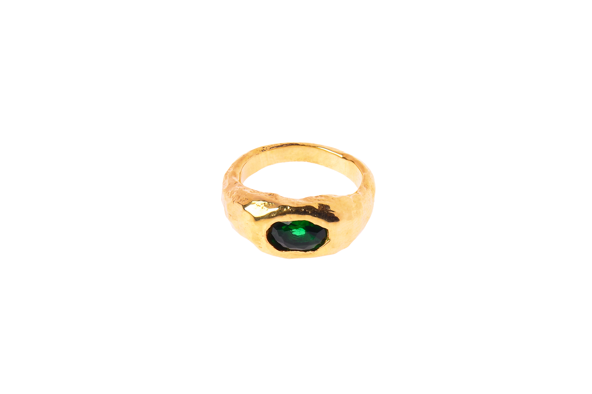 Leo Ring with Emerald Green Gem