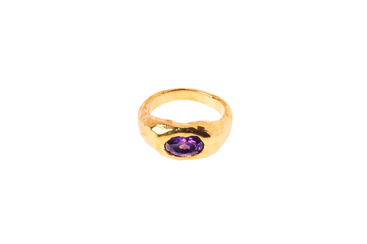 Leo Ring with Purple Gem