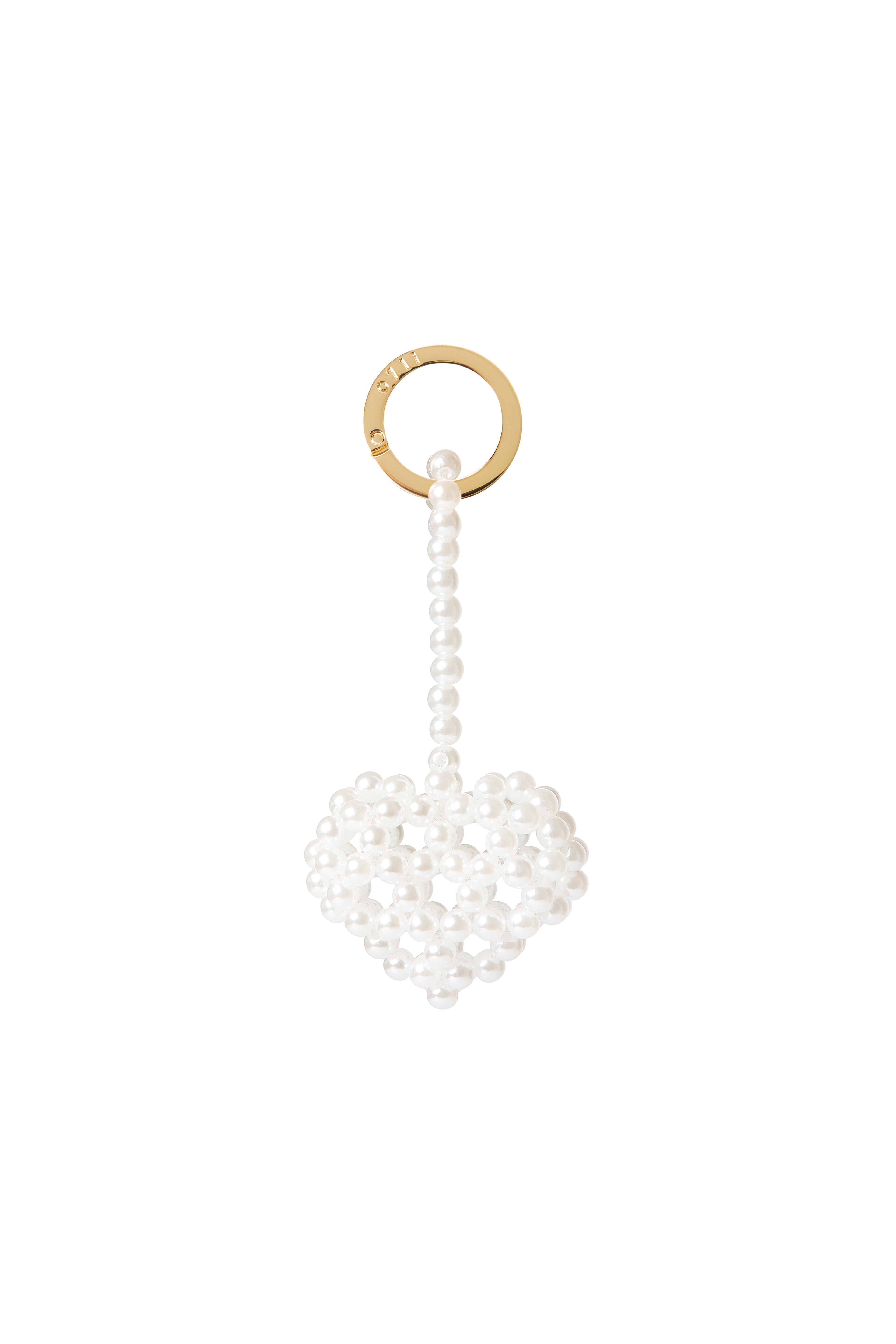 Tiny Pearl Heart-Shaped Keychain