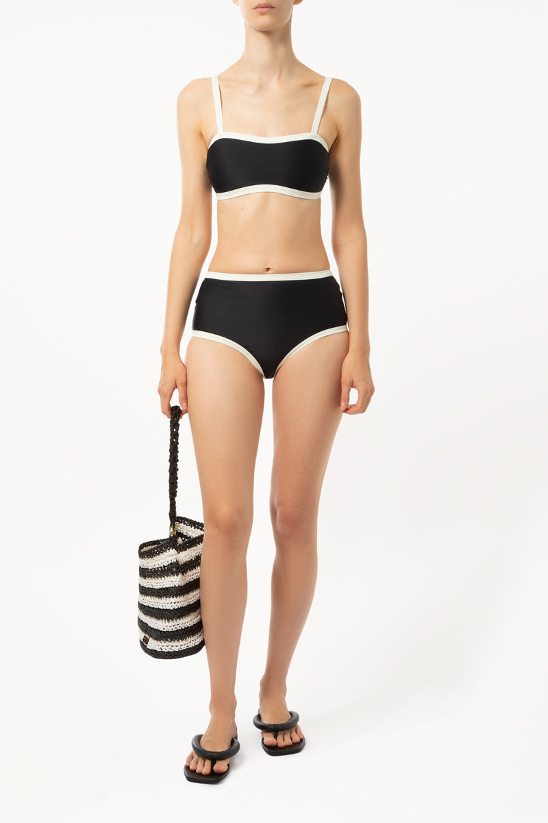 Black & Cream Bikini Bottoms