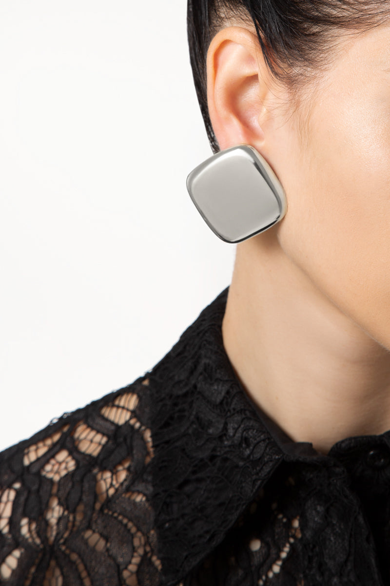 Silver Plated Rhombus Earrings