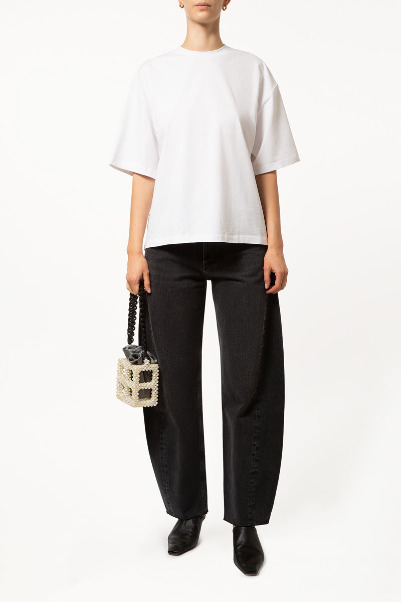 White Back Embroidery T-Shirt