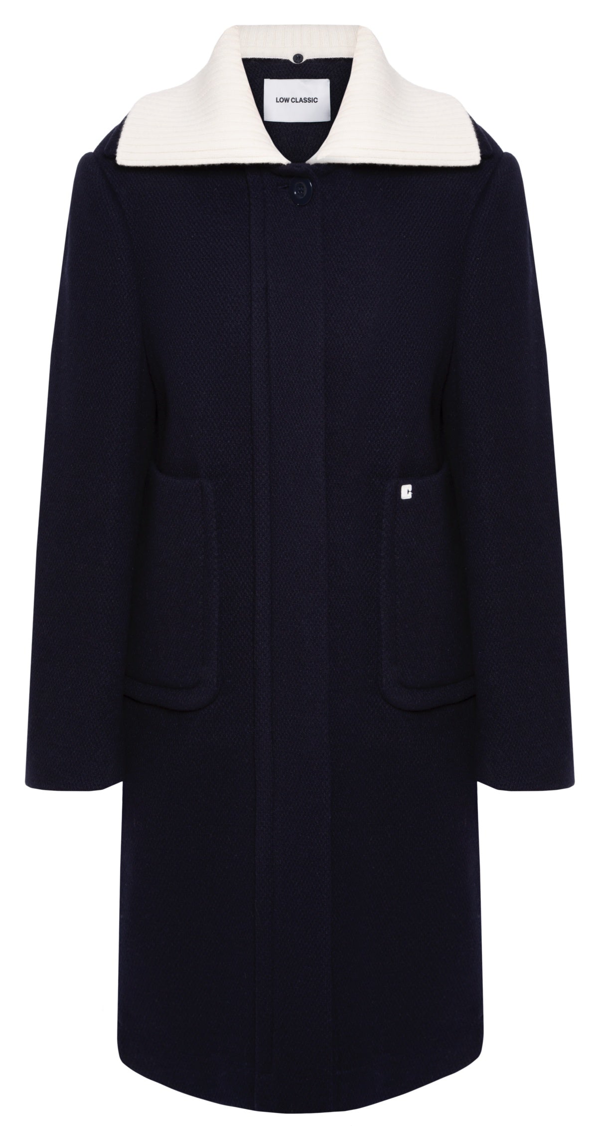 Navy Wide Collar Coat