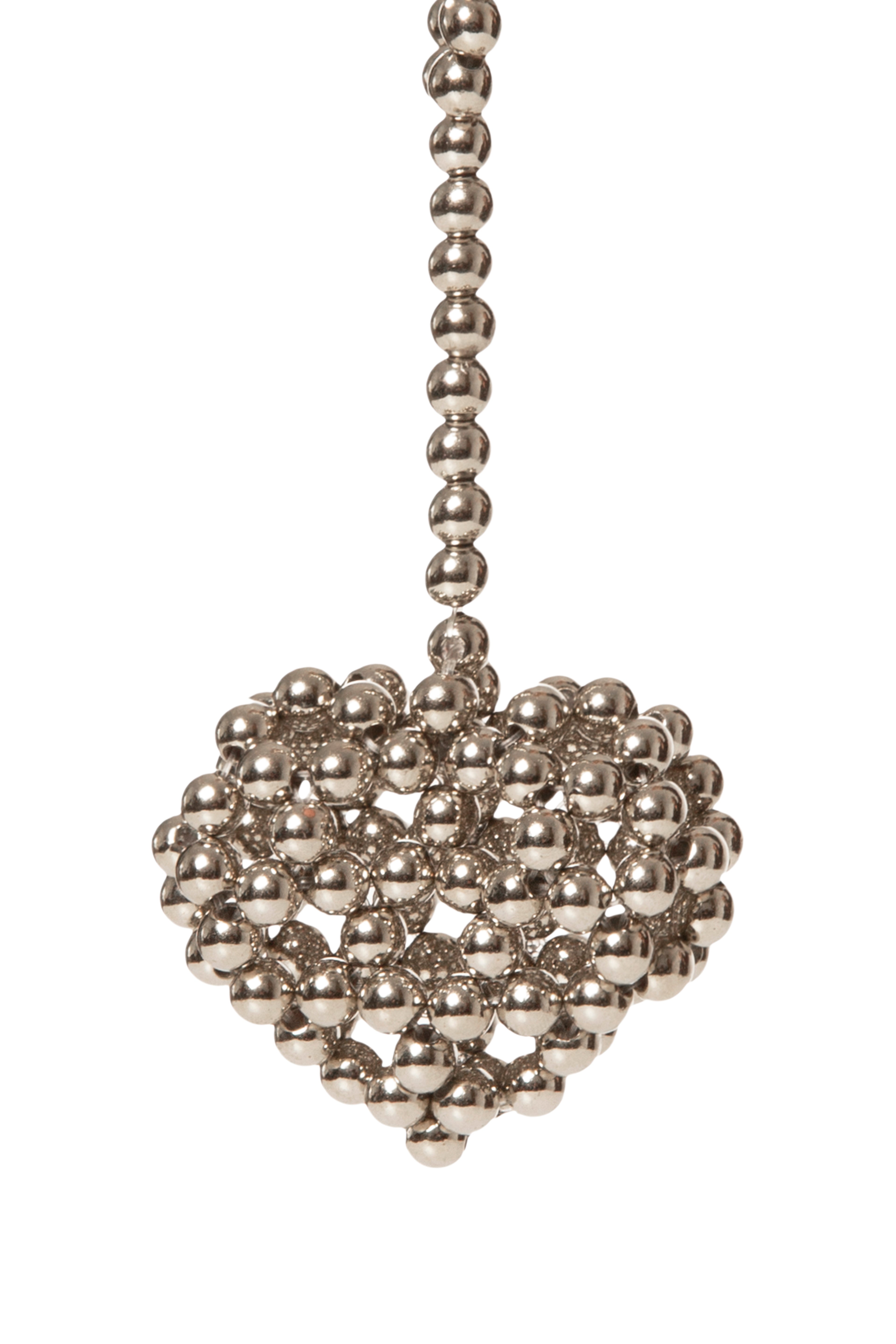 Large Silver Heart-Shaped Keychain